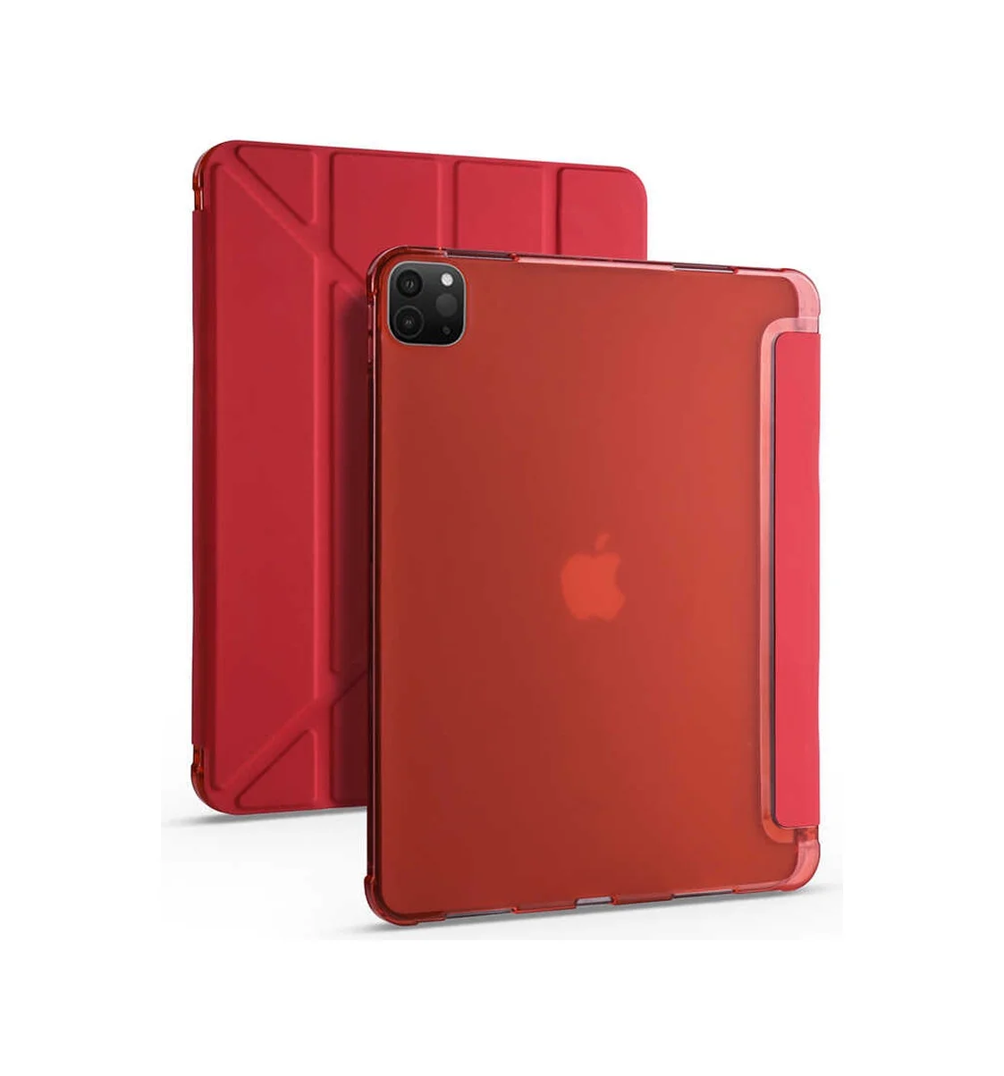 Lexroo Apple Uyumlu iPad Pro 11 2020 2.nesil Kılıf Tri Folding Kalem Bölmeli Standlı Kılıf - Kırmızı Silikon Lexroo Apple Uyumlu iPad Pro 11 2020 2.nesil Kılıf Tri Folding Kalem Bölmeli Standlı Kılıf - Kırmızı Silikon