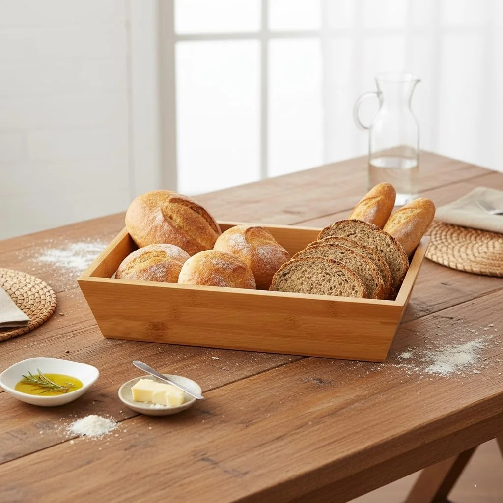 Lexroo Bambu Ekmek Sepeti Ve Sunumluk Doğal Ahşap Modern Meyve, Sebze Ve Servis Sepeti Çok Renkli Lexroo Bambu Ekmek Sepeti Ve Sunumluk Doğal Ahşap Modern Meyve, Sebze Ve Servis Sepeti Çok Renkli