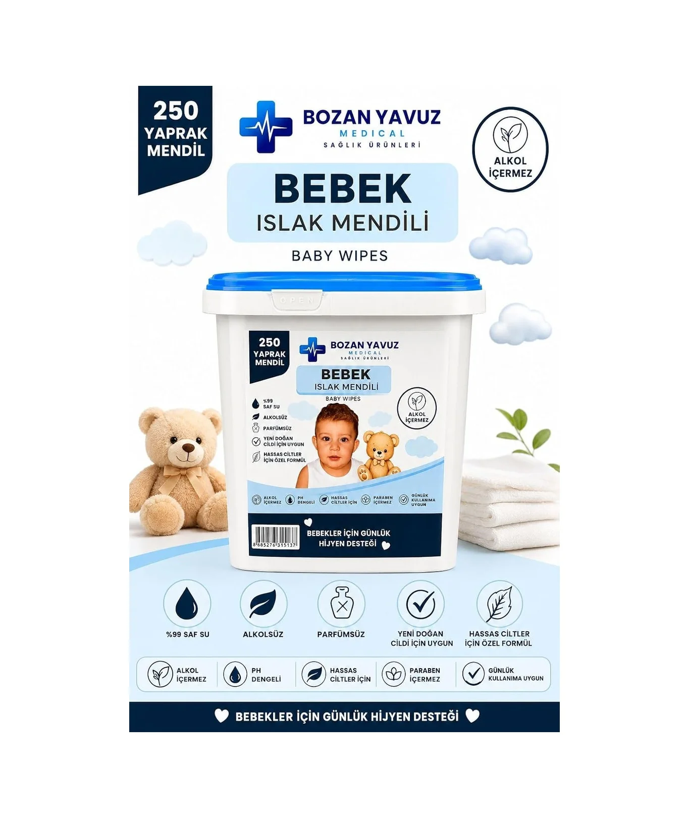 Lexroo Bebek Islak Mendili 250li Kova Hassas Ciltler 1000'li Set Lexroo Bebek Islak Mendili 250li Kova Hassas Ciltler 1000'li Set