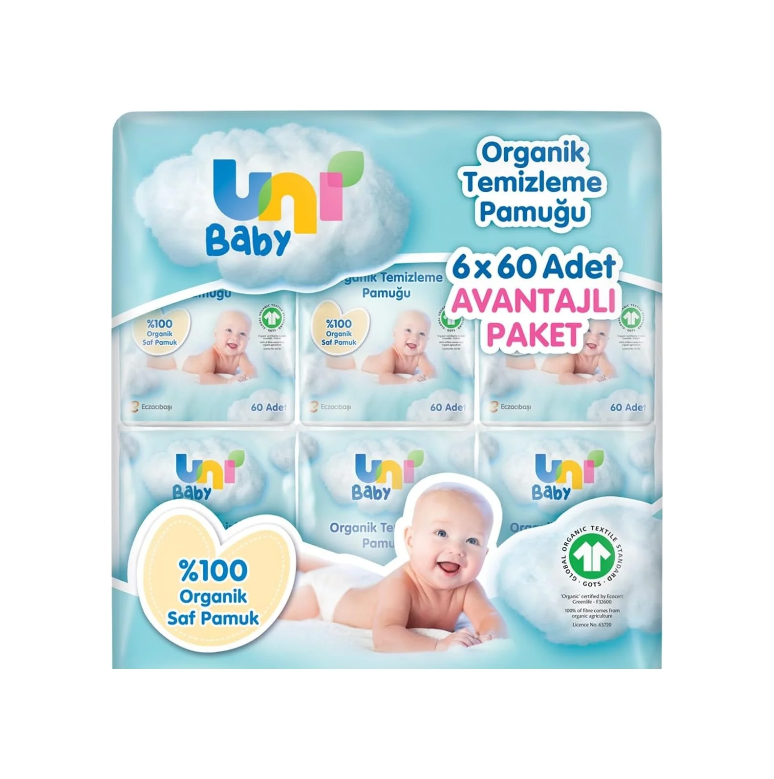Lexroo Bebek Temizleme Pamuğu 6 60 Adet Lexroo Bebek Temizleme Pamuğu 6 60 Adet