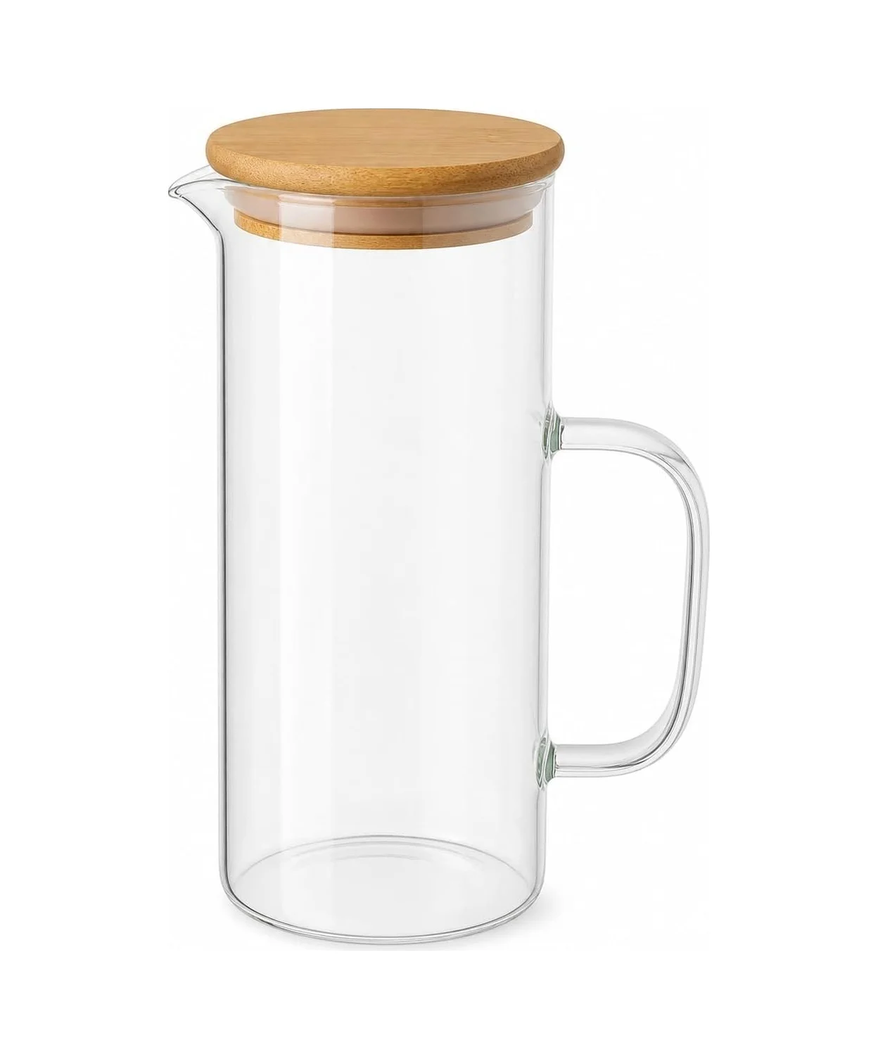 Lexroo Cam Sürahi 1,5 Litre Bambu Kapaklı, Borosilikat Cam Sürahi, Limonata Sürahisi Lexroo Cam Sürahi 1,5 Litre Bambu Kapaklı, Borosilikat Cam Sürahi, Limonata Sürahisi
