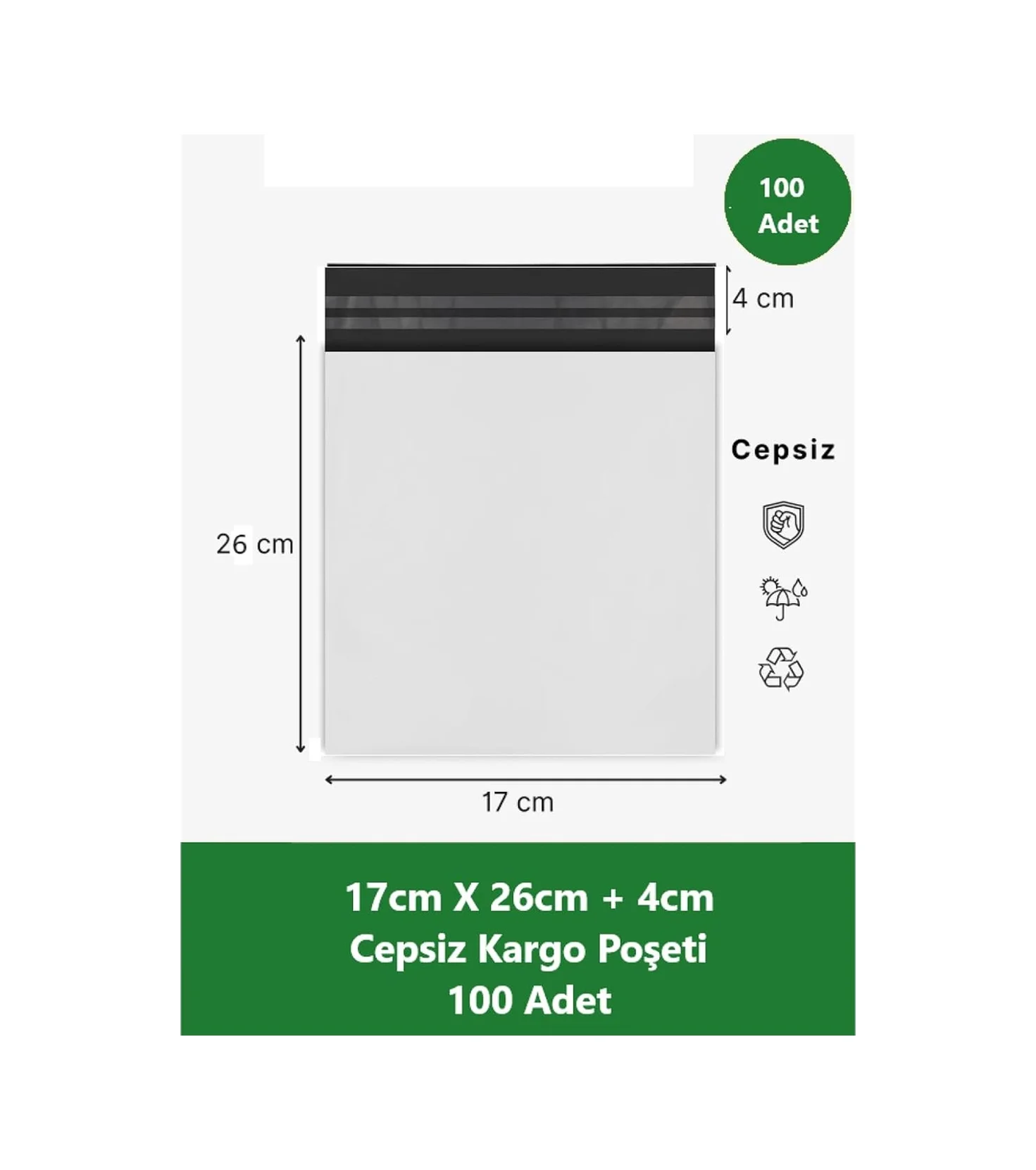 Lexroo Cepsiz Kargo Poşeti 17 X 26+4 Cm 300 Adet Beyaz Küçük Boy Lexroo Cepsiz Kargo Poşeti 17 X 26+4 Cm 300 Adet Beyaz Küçük Boy