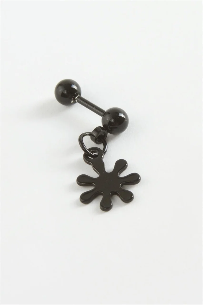 Lexroo Çiçek Çelik Piercing 1 Adet - Siyah Lexroo Çiçek Çelik Piercing 1 Adet - Siyah
