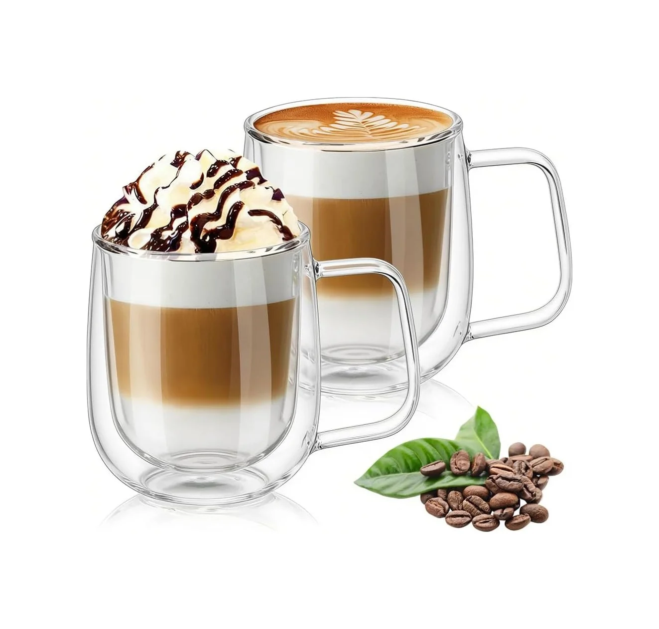 Lexroo Çift Duvar Cam Kupa, Isı Yalıtımlı Bardak Bardak, Saplı 250 Ml, Çay Su Bardakları, Kahve, Süt Çok Renkli Lexroo Çift Duvar Cam Kupa, Isı Yalıtımlı Bardak Bardak, Saplı 250 Ml, Çay Su Bardakları, Kahve, Süt Çok Renkli