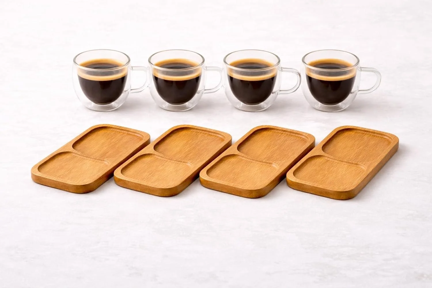 Lexroo Çift Katmanlı 4'lü Espresso Cam Bardak Seti 80 Ml & Tabak 4 Lü Set Çok Renkli Lexroo Çift Katmanlı 4'lü Espresso Cam Bardak Seti 80 Ml & Tabak 4 Lü Set Çok Renkli