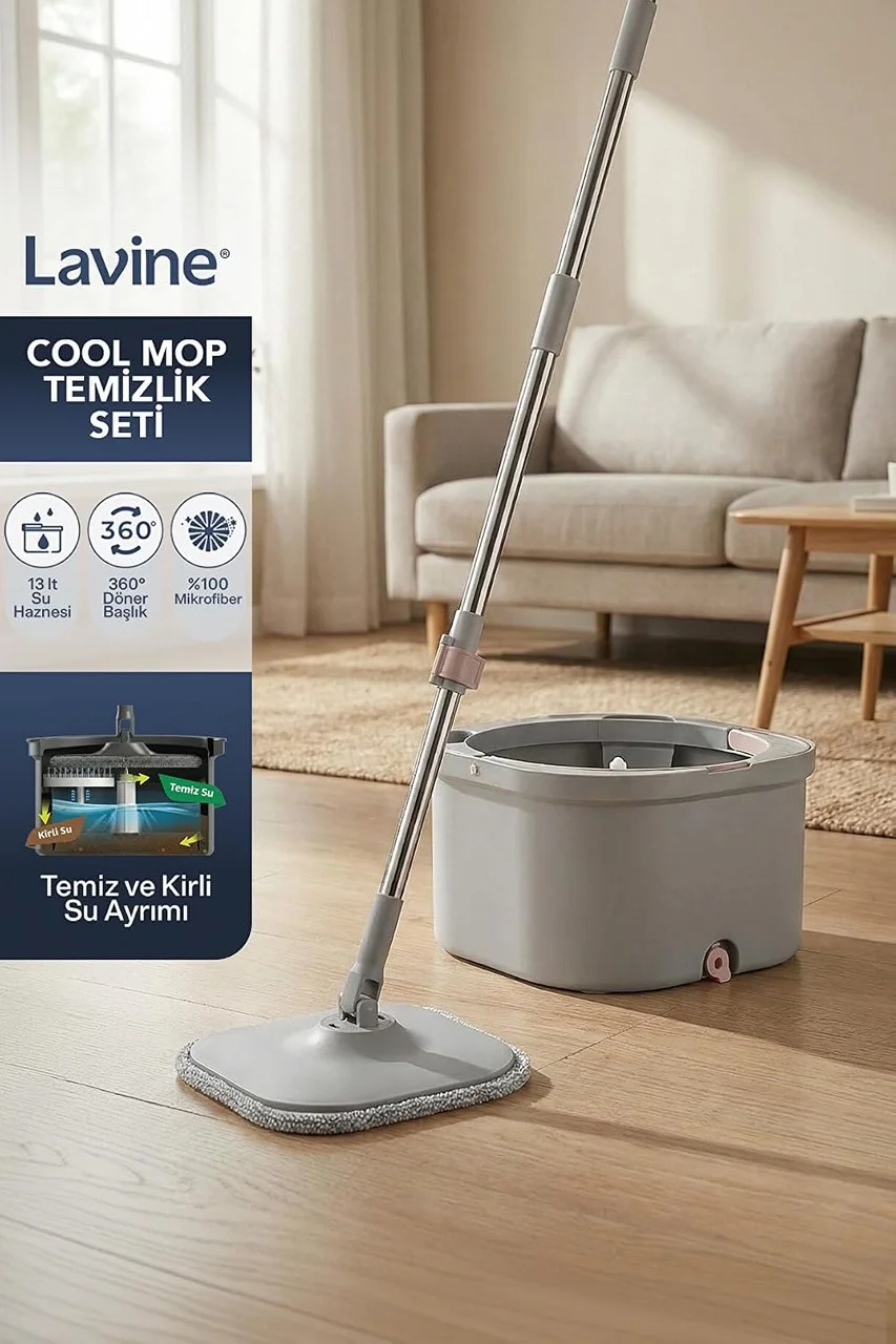 Lexroo Cool Mop Temiz Ve Kirli Su Ayıran Otomatik Temizlik Seti Lexroo Cool Mop Temiz Ve Kirli Su Ayıran Otomatik Temizlik Seti