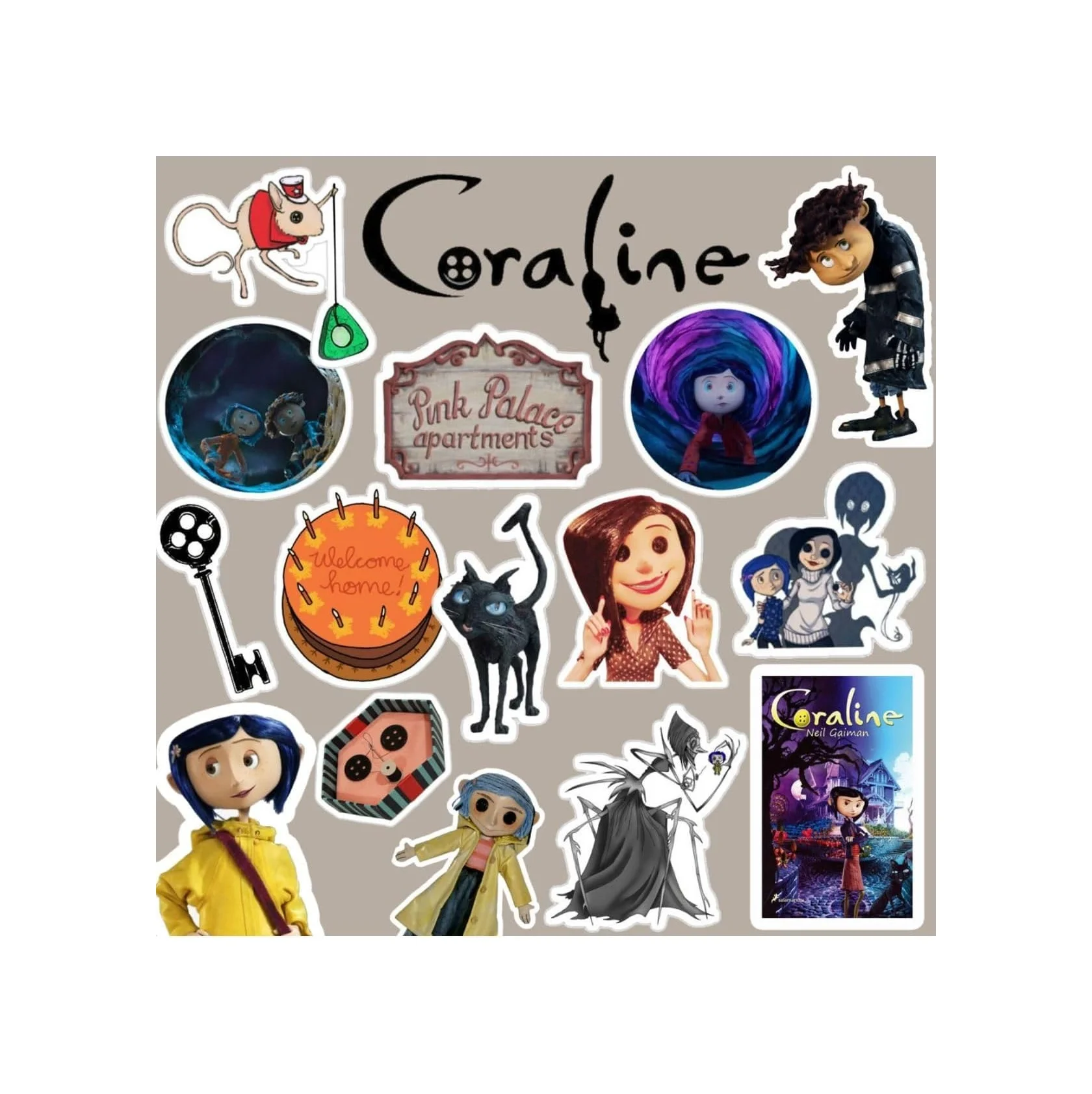 Lexroo Coraline Sticker Seti Laptop Notebook Telefon Etiket Journal Lexroo Coraline Sticker Seti Laptop Notebook Telefon Etiket Journal