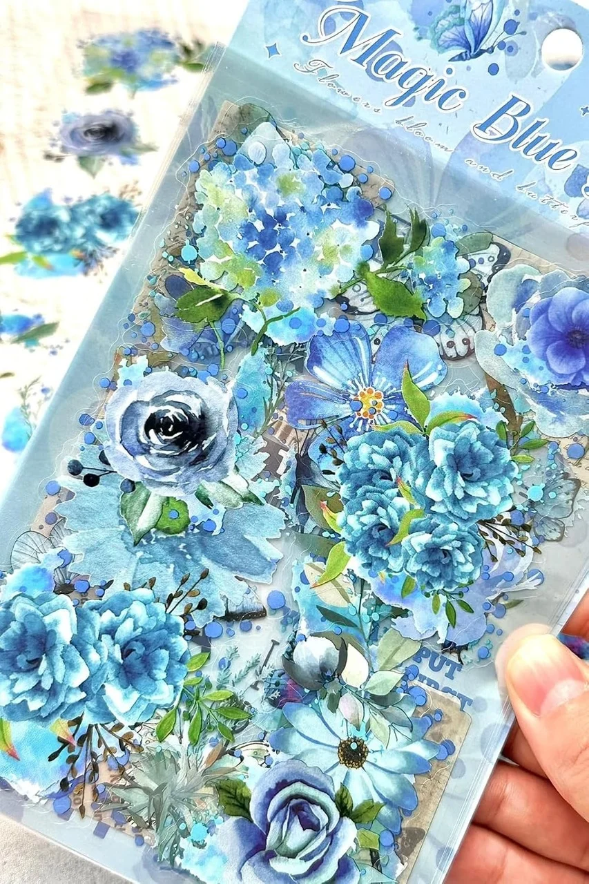 Lexroo Craft 6 Sayfa 60 Adet Şeffaf Büyük Mavi Çiçek Sticker Bullet Journal Scrapbook Laptop Ajanda Lexroo Craft 6 Sayfa 60 Adet Şeffaf Büyük Mavi Çiçek Sticker Bullet Journal Scrapbook Laptop Ajanda