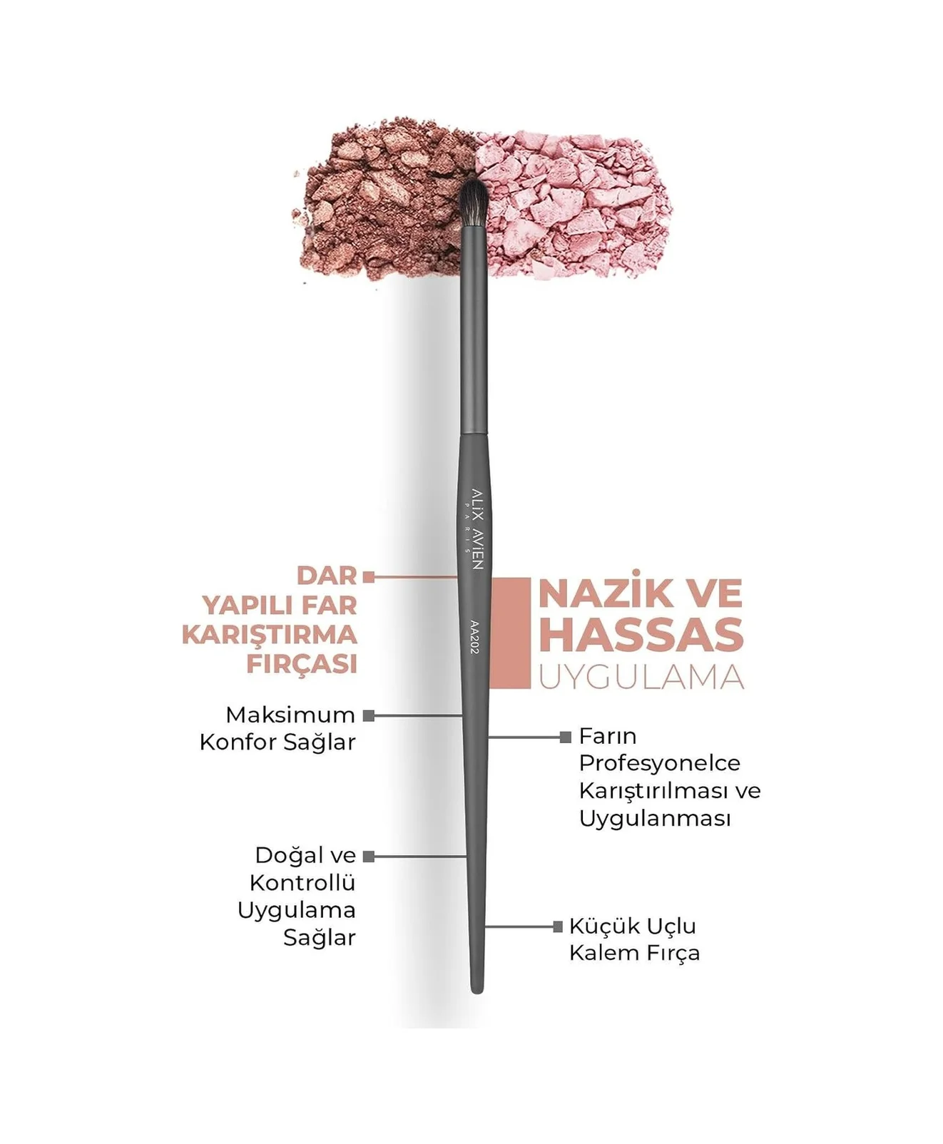 Lexroo Dar Yapılı Far Karıştırma Fırçası - Pencil Brush Aa202 Lexroo Dar Yapılı Far Karıştırma Fırçası - Pencil Brush Aa202
