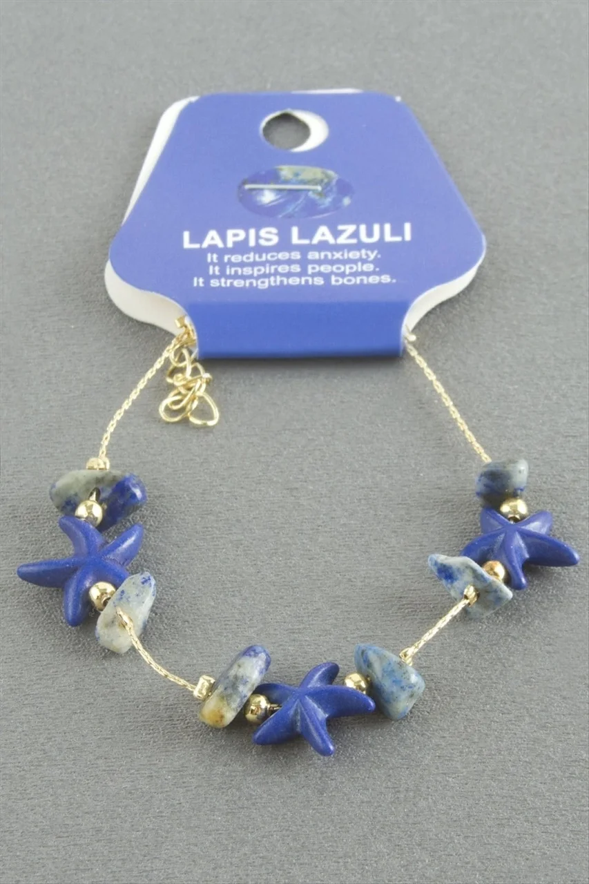 Lexroo Deniz Yıldızı Lapis Doğaltaş Bileklik - Lacivert Lexroo Deniz Yıldızı Lapis Doğaltaş Bileklik - Lacivert