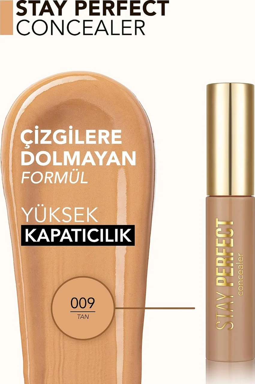 Lexroo Doğal Bitişli Kapatıcı Sıcak Alt Ton - Stay Perfect Concealer - 009 Tan - 8682536085601 Lexroo Doğal Bitişli Kapatıcı Sıcak Alt Ton - Stay Perfect Concealer - 009 Tan - 8682536085601