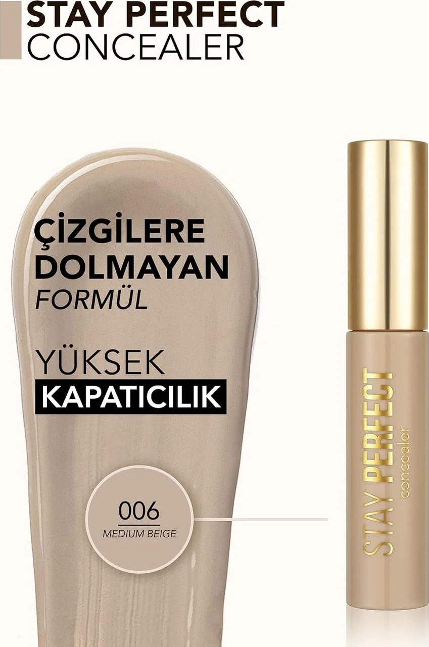 Lexroo Doğal Bitişli Kapatıcı - Stay Perfect Concealer - 006 Medium Beige - 8682536085540 Lexroo Doğal Bitişli Kapatıcı - Stay Perfect Concealer - 006 Medium Beige - 8682536085540