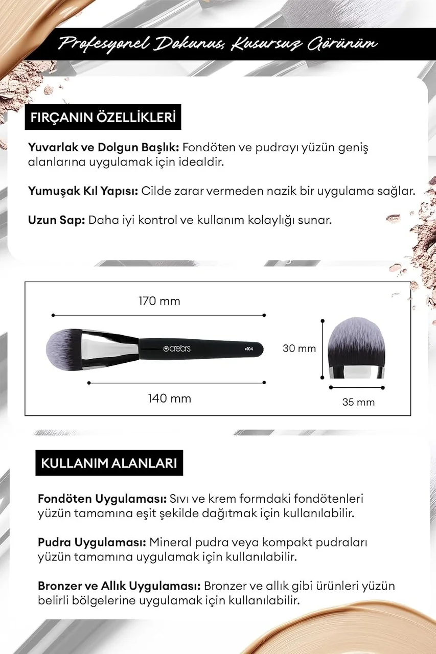 Lexroo Düz Fondöten Fırçası Face Paint Brush 104 Lexroo Düz Fondöten Fırçası Face Paint Brush 104