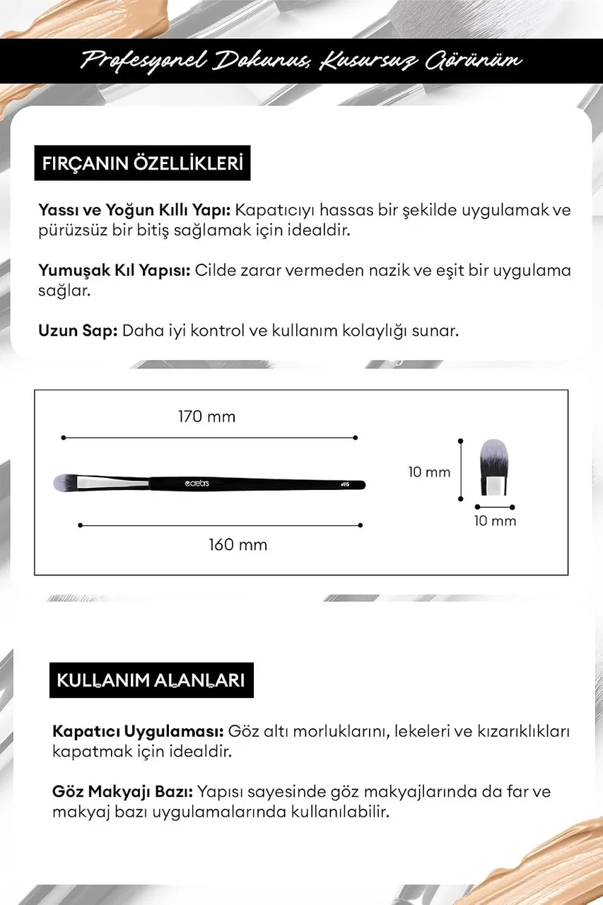 Lexroo Düz Kapatıcı Fırçası Detailed Concealer Brush 115 Lexroo Düz Kapatıcı Fırçası Detailed Concealer Brush 115
