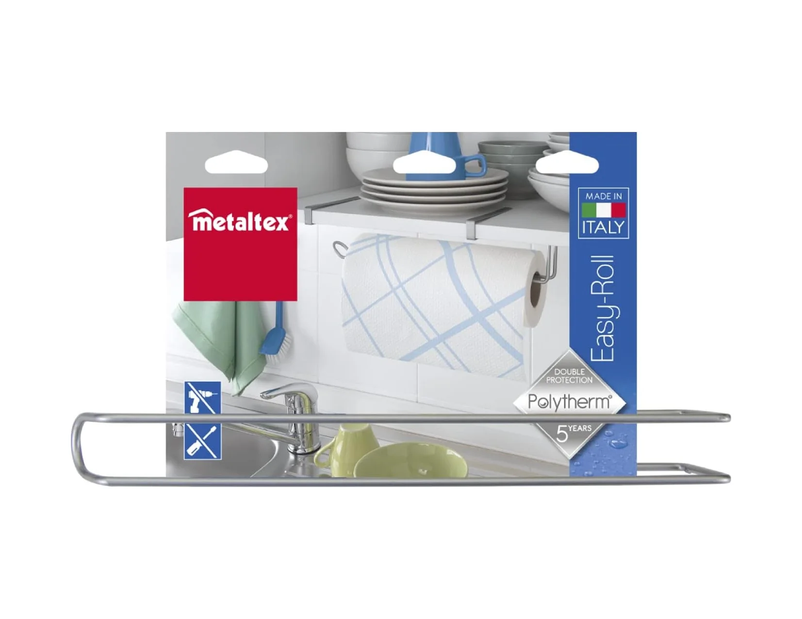 Lexroo Easyroll - Mutfak Rulo Askısı, Polytherm Kaplama, Gri Lexroo Easyroll - Mutfak Rulo Askısı, Polytherm Kaplama, Gri