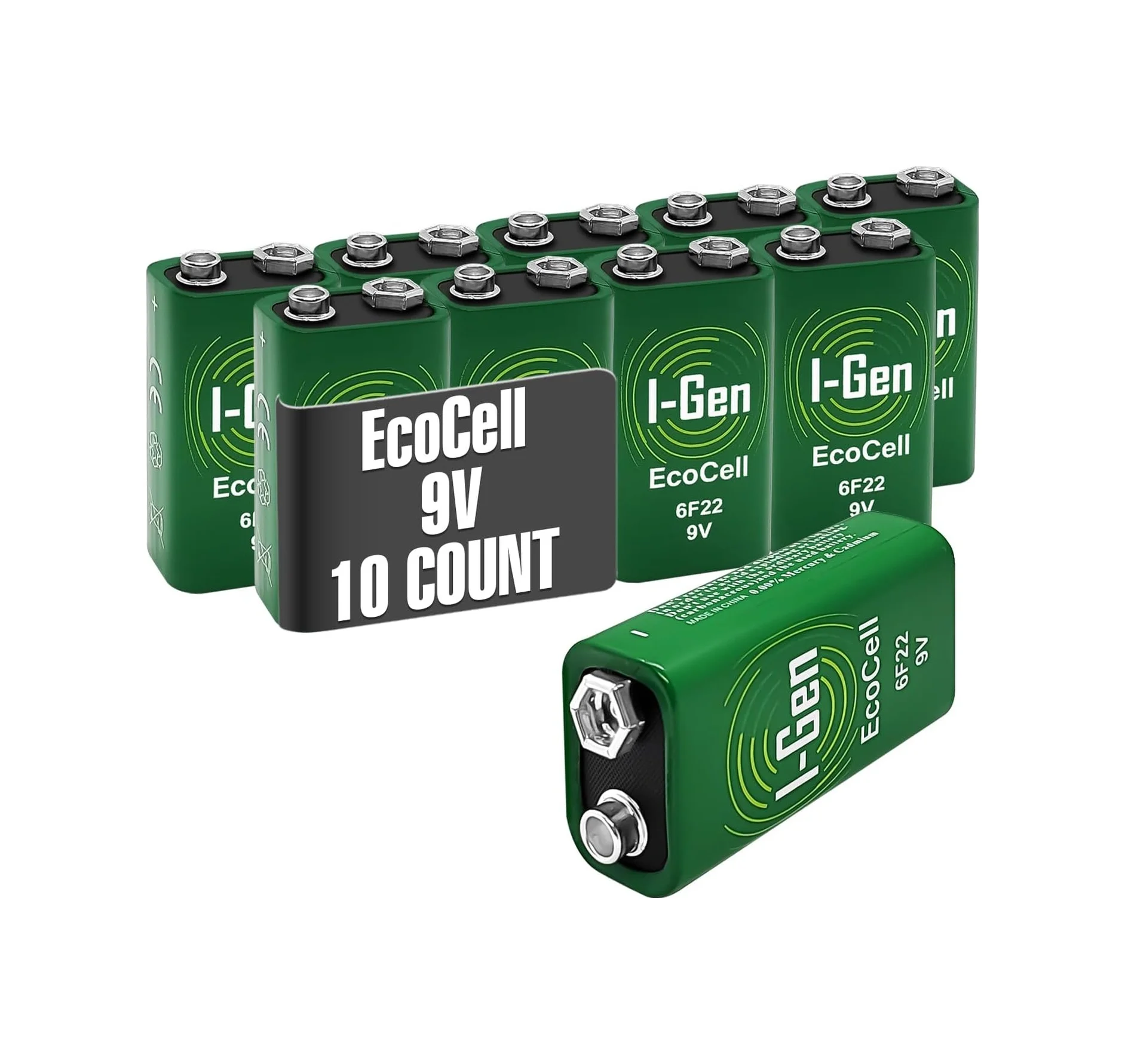 Lexroo Ecocell Çinko Karbon 9v 6f22 9 Volt Pil 10'lu Paket Lexroo Ecocell Çinko Karbon 9v 6f22 9 Volt Pil 10'lu Paket