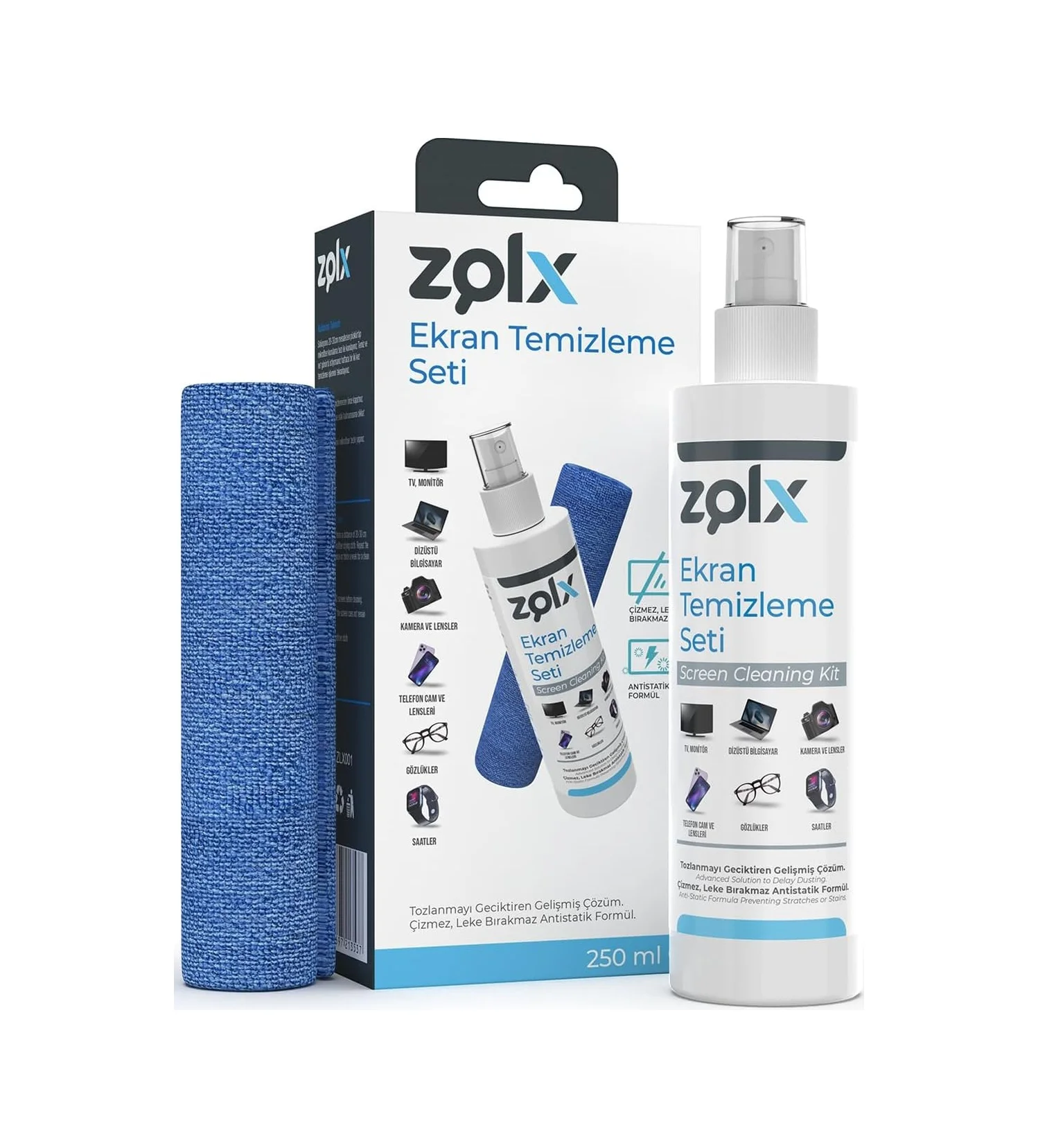 Lexroo Ekran Temizleme Seti 250ml + Temizleme Bezi Lcd, Led, Ekran, Laptop, Tablet, Bilgisayar Lexroo Ekran Temizleme Seti 250ml + Temizleme Bezi Lcd, Led, Ekran, Laptop, Tablet, Bilgisayar