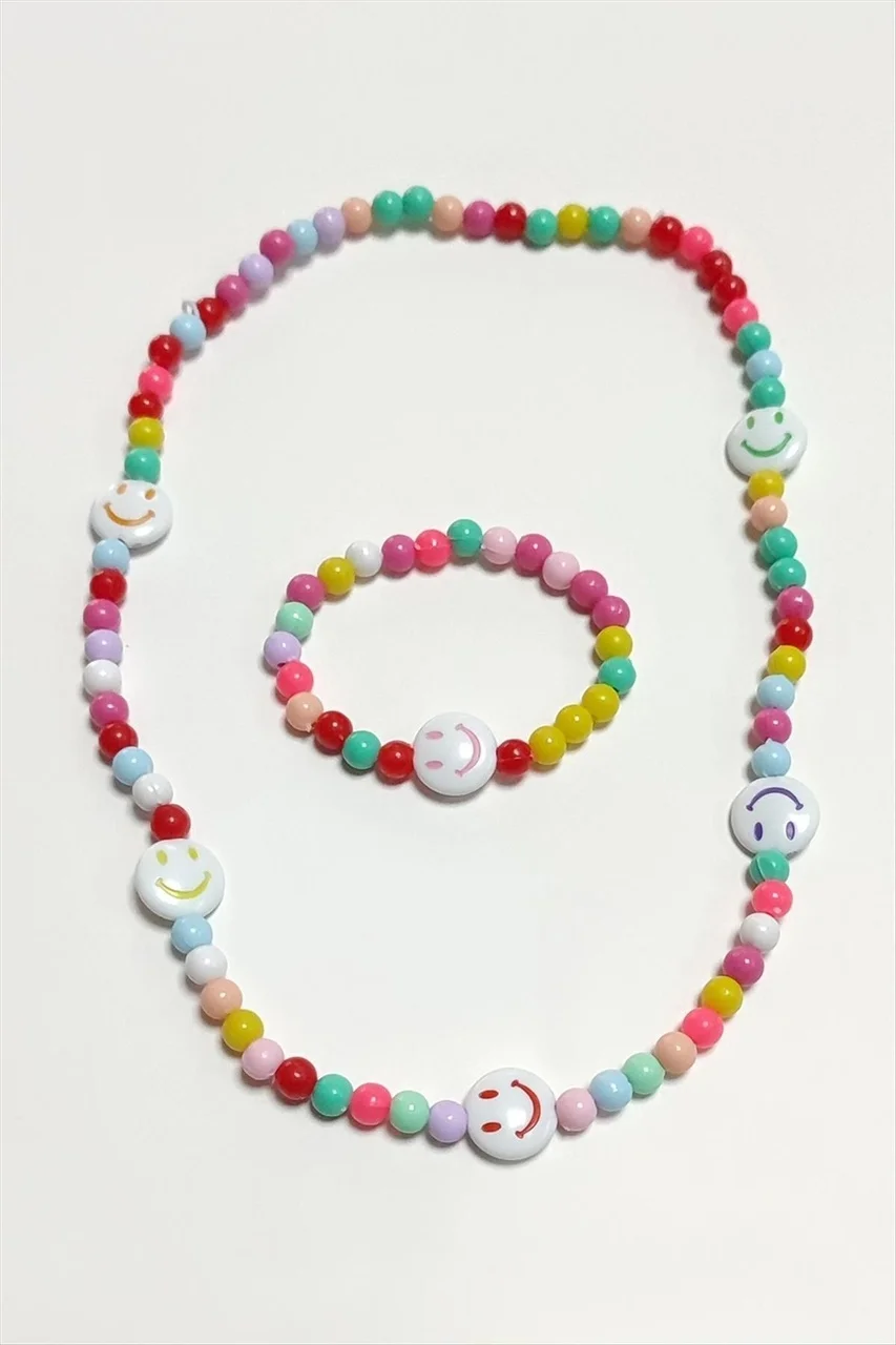 Lexroo Emoji Boncuk Çocuk Set Kolye - Karışık Renk 1 Çok Renkli Lexroo Emoji Boncuk Çocuk Set Kolye - Karışık Renk 1 Çok Renkli