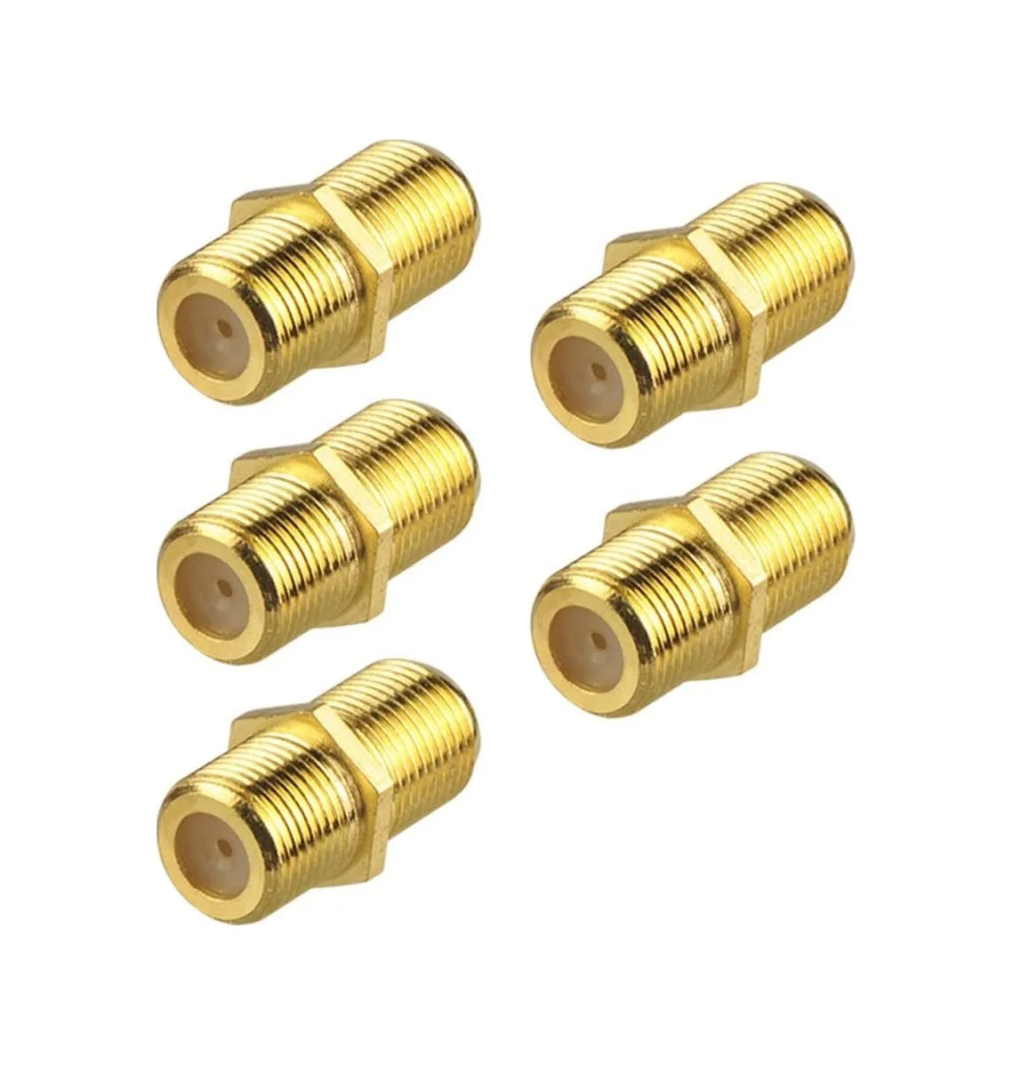 Lexroo F Konnektör F Ara Altın Sarısı 5 Adet Kablo Ek Ara Aparatı Gold Lexroo F Konnektör F Ara Altın Sarısı 5 Adet Kablo Ek Ara Aparatı Gold
