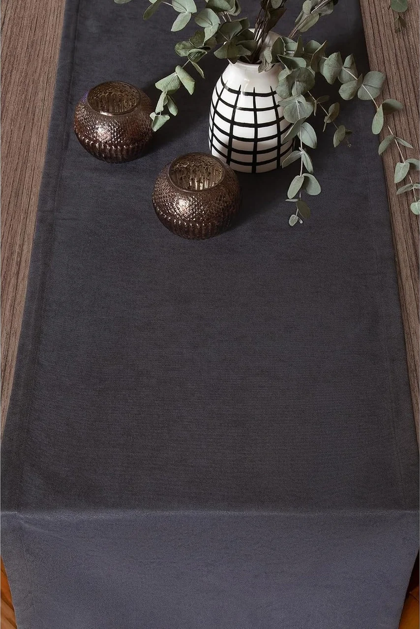 Lexroo Fabric Design Kadife Dokulu Modern Antrasit Runner Lexroo Fabric Design Kadife Dokulu Modern Antrasit Runner