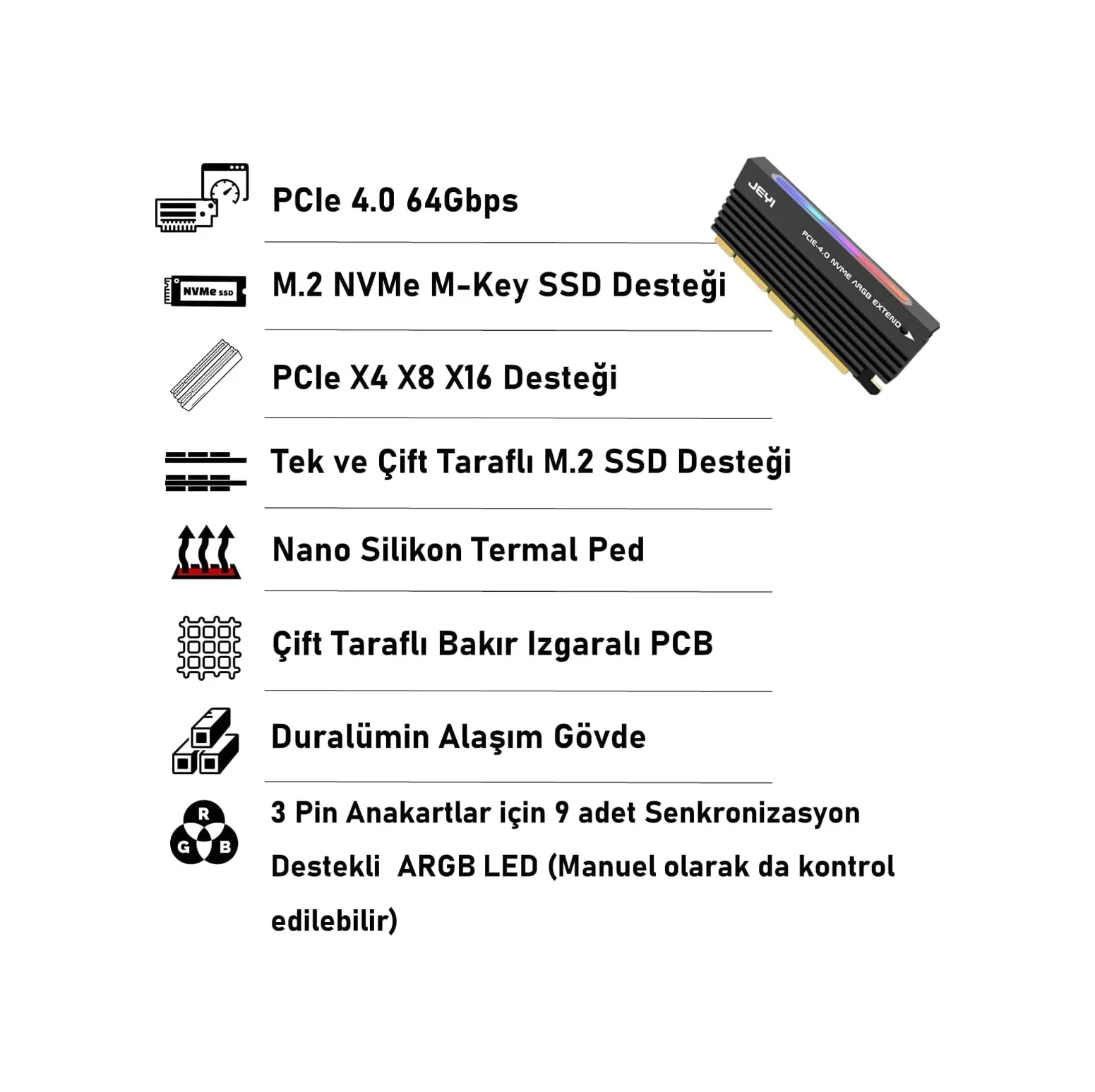 Lexroo Faıth One Argb M.2 Nvme M-key To Pcıe 4.0 X4 X8 X16 Dönüştürücü Çevirici Adaptör Kart Lexroo Faıth One Argb M.2 Nvme M-key To Pcıe 4.0 X4 X8 X16 Dönüştürücü Çevirici Adaptör Kart