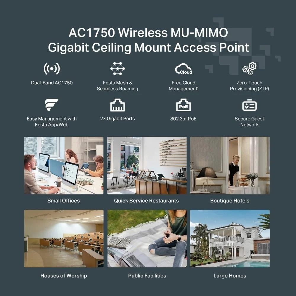 Lexroo Festa F52, Ac1350mbps, 1 Gigabit Port, Festa Mesh, Kesintisiz Dolaşım, Mu-mımo Lexroo Festa F52, Ac1350mbps, 1 Gigabit Port, Festa Mesh, Kesintisiz Dolaşım, Mu-mımo