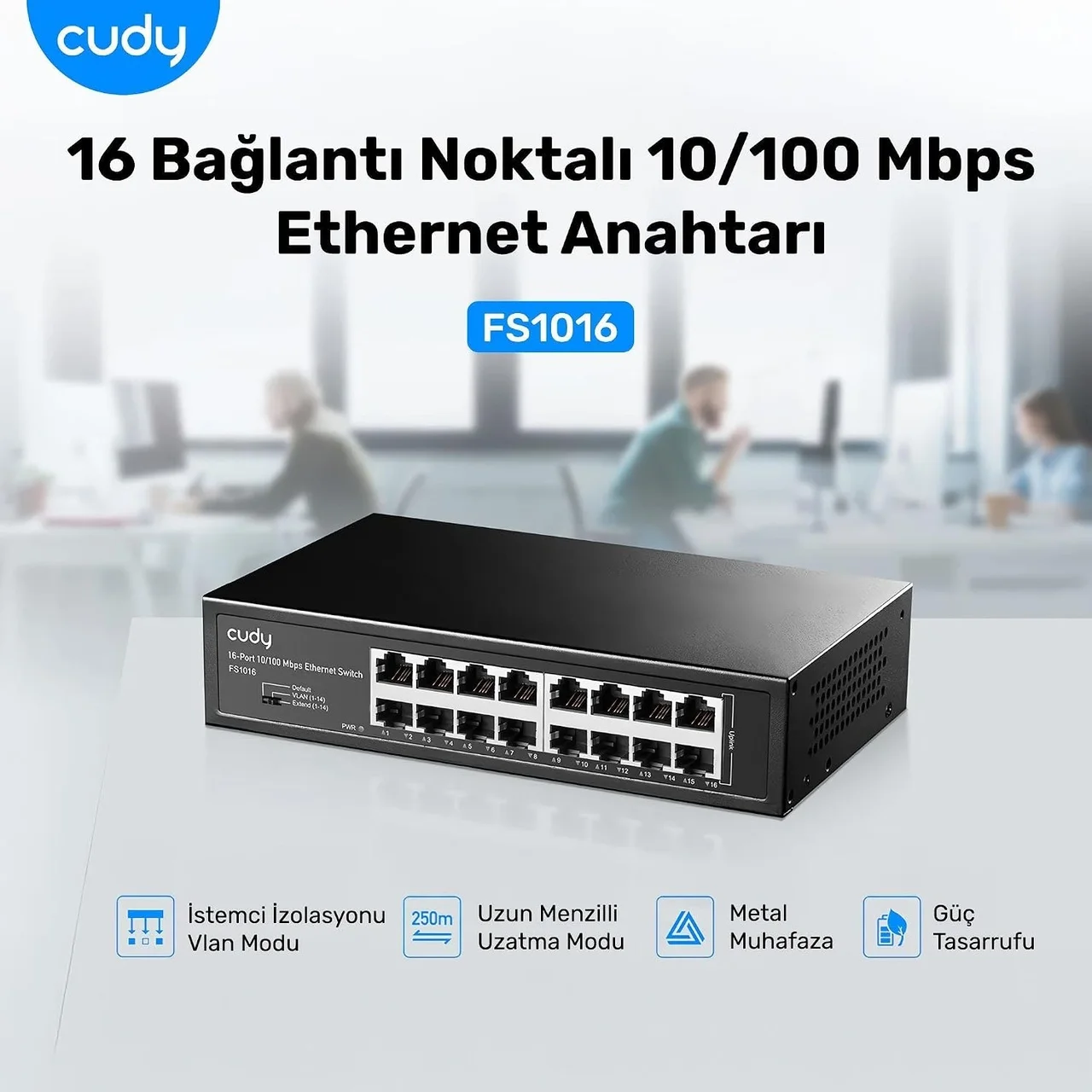 Lexroo Fs1016 16port 10/100mbps 1,6 Gb/sn Metal Kasa Rackmount Masaüstü Switch Lexroo Fs1016 16port 10/100mbps 1,6 Gb/sn Metal Kasa Rackmount Masaüstü Switch