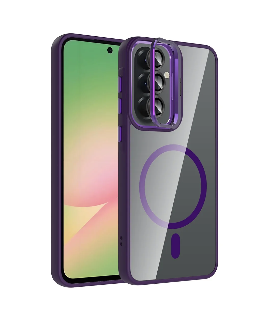 Lexroo Galaxy Uyumlu A37 Kılıf Standlı Ve Kamera Lens li Etro Kılıf - Derin Mor Lexroo Galaxy Uyumlu A37 Kılıf Standlı Ve Kamera Lens li Etro Kılıf - Derin Mor