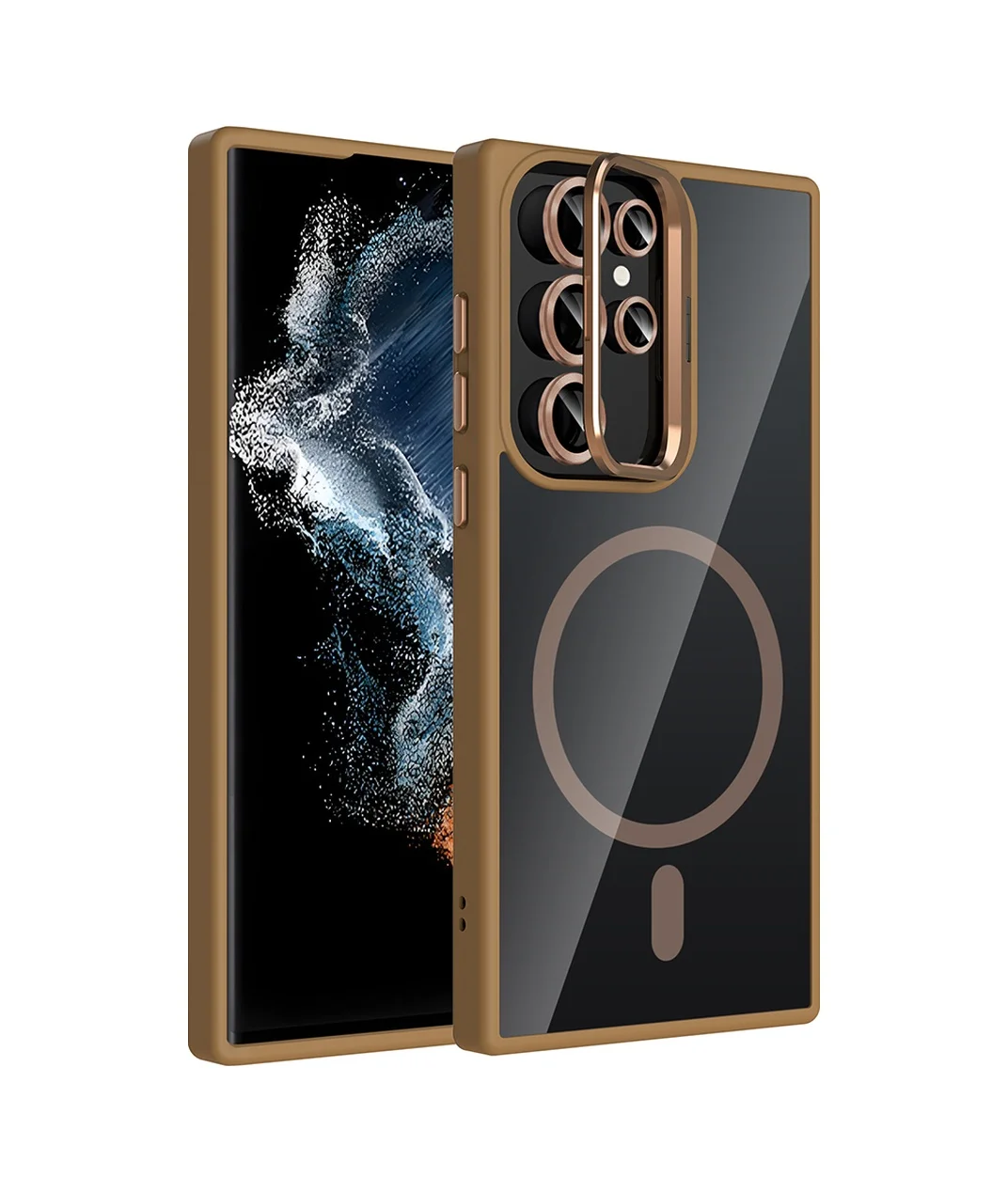 Lexroo Galaxy Uyumlu S23 Ultra Kılıf Standlı Ve Kamera Lens li M-safe Şarj - Desert Titanyum Çok Renkli Lexroo Galaxy Uyumlu S23 Ultra Kılıf Standlı Ve Kamera Lens li M-safe Şarj - Desert Titanyum Çok Renkli