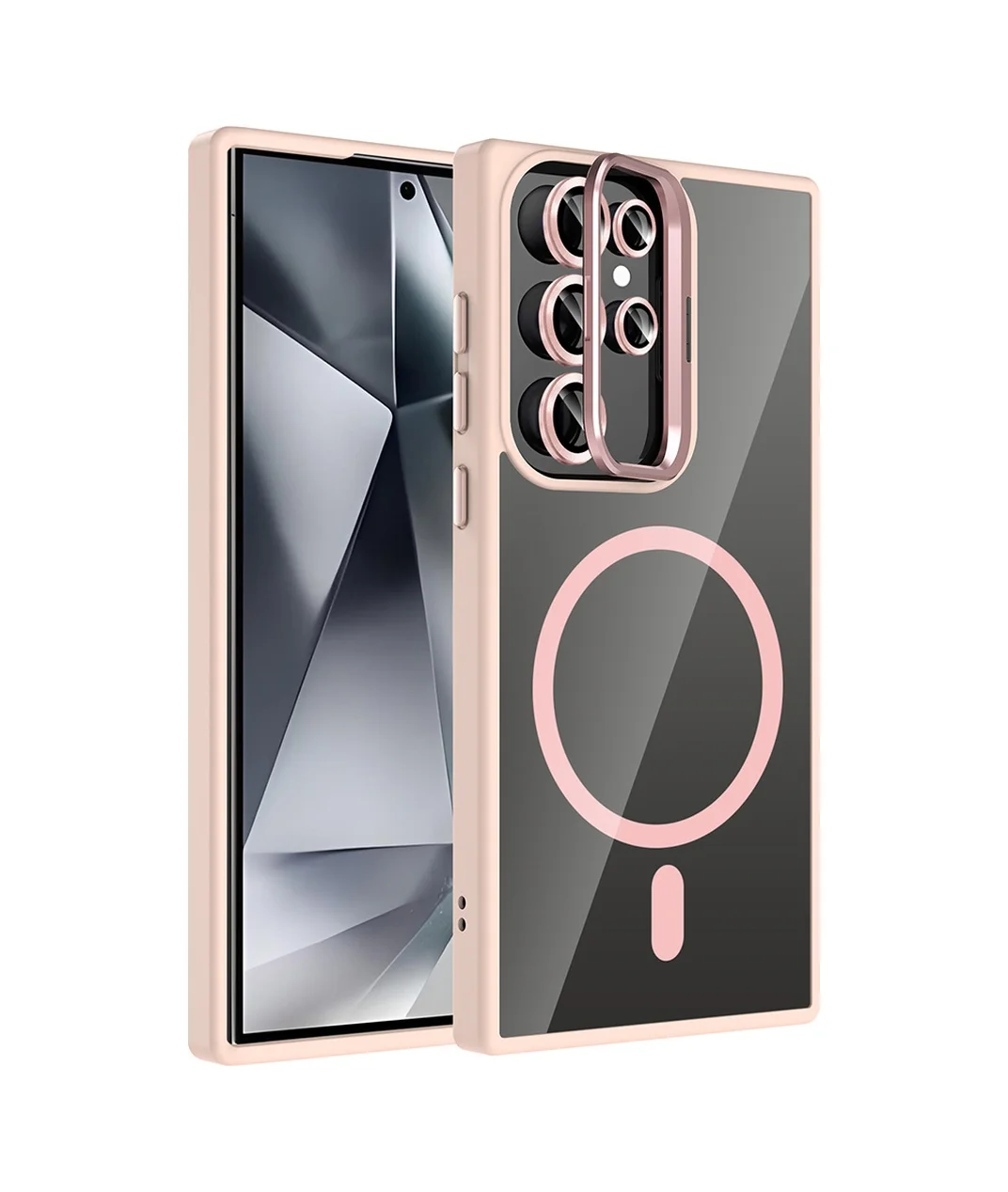 Lexroo Galaxy Uyumlu S24 Ultra Kılıf Standlı Ve Kamera Lens li M-safe Şarj Özellikli Etro - Pembe Lexroo Galaxy Uyumlu S24 Ultra Kılıf Standlı Ve Kamera Lens li M-safe Şarj Özellikli Etro - Pembe