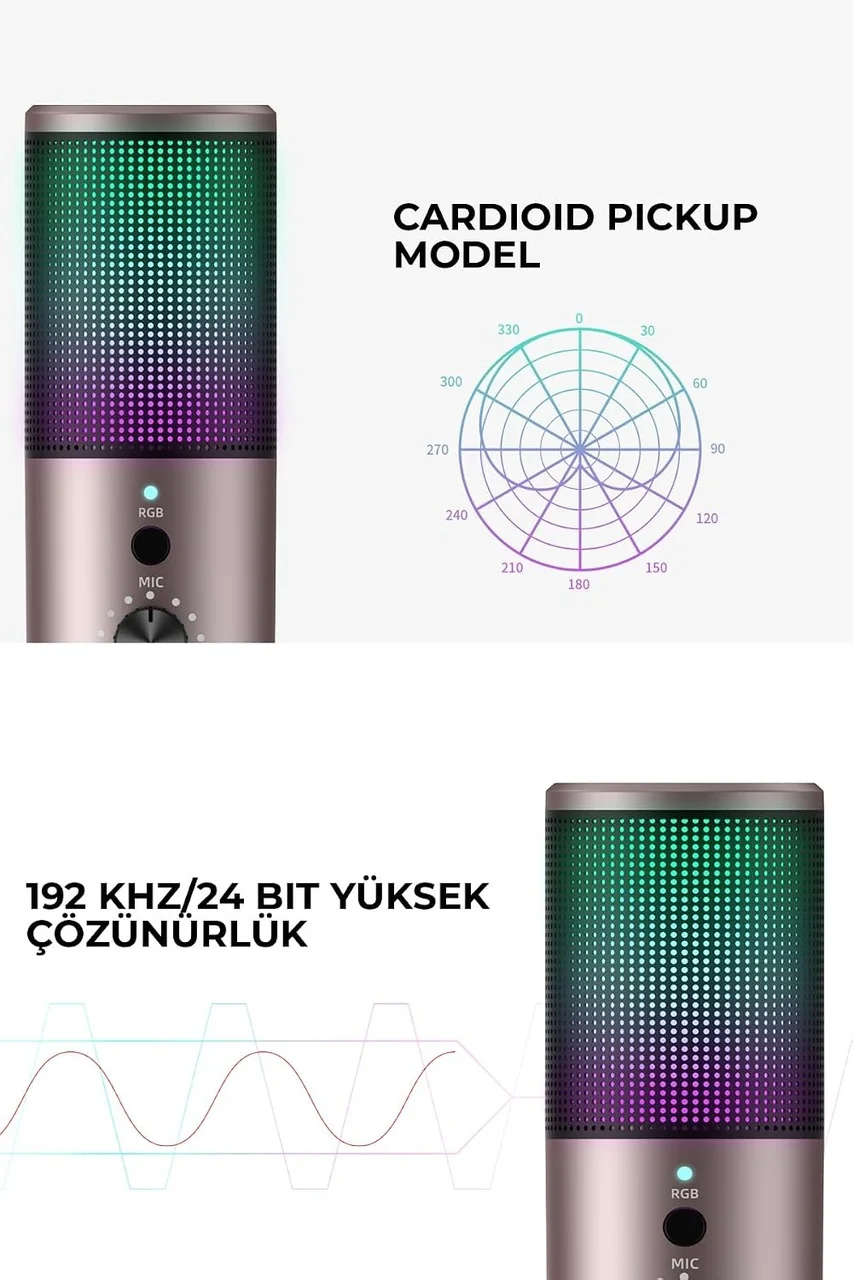 Lexroo Gamenote Gk61 Rgb Gaming Profesyonel Oyuncu Yayıncı Mikrofonu Lexroo Gamenote Gk61 Rgb Gaming Profesyonel Oyuncu Yayıncı Mikrofonu