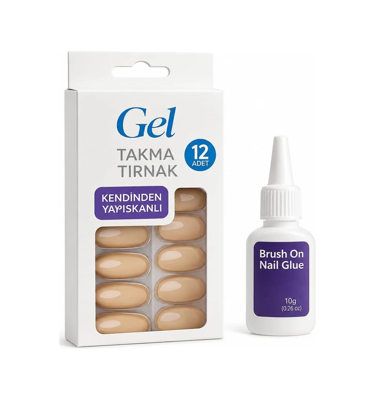 Lexroo Gel Takma Tırnak Seti 12 Adet Kendinden Yapışkanlı Press-on Nails, Doğal Görünüm Lexroo Gel Takma Tırnak Seti 12 Adet Kendinden Yapışkanlı Press-on Nails, Doğal Görünüm