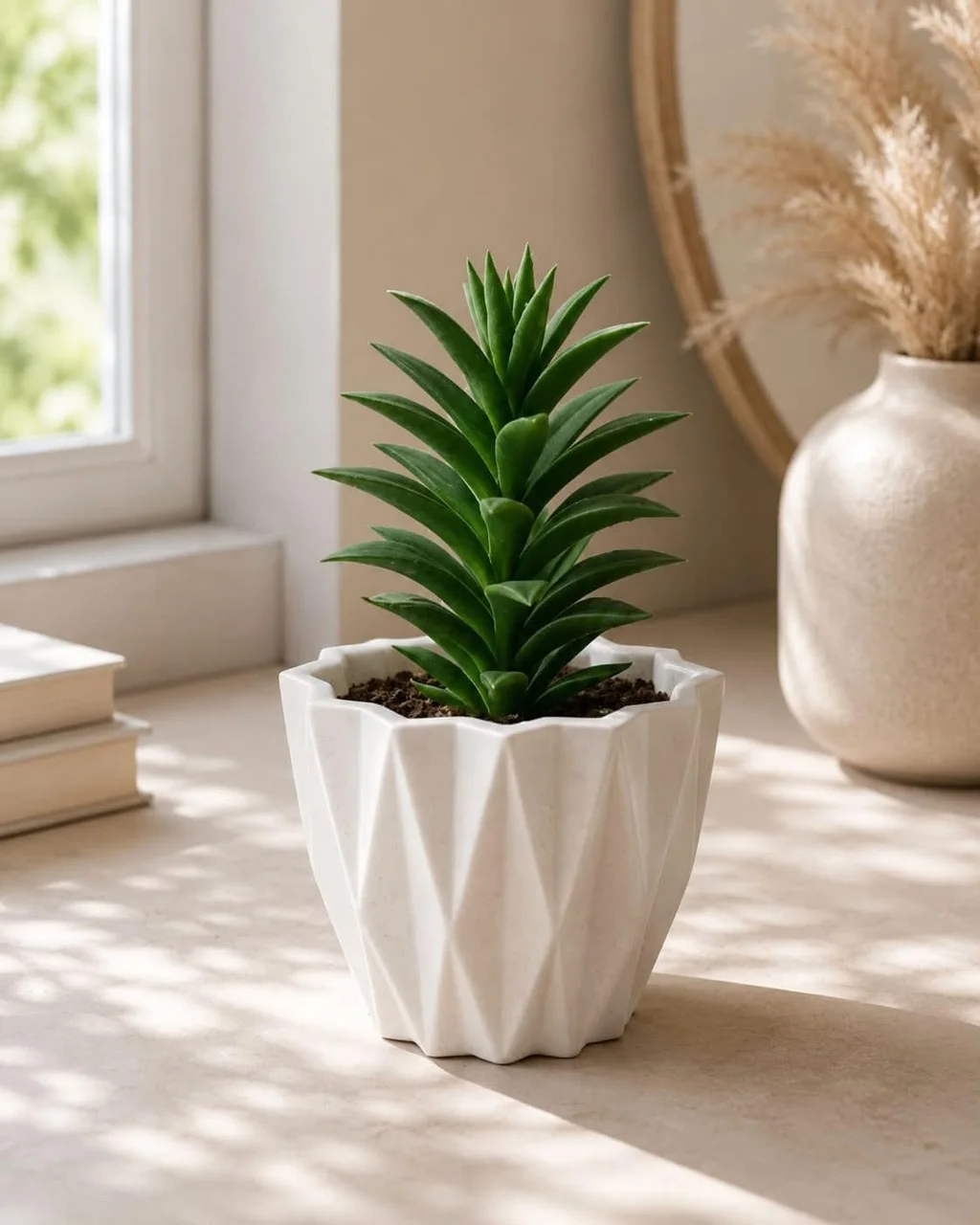 Lexroo Geometrik Desenli Beyaz Saksı, Masaüstü, Modern Minimalist Stil, Sukulent Ve Kaktüs Standart Lexroo Geometrik Desenli Beyaz Saksı, Masaüstü, Modern Minimalist Stil, Sukulent Ve Kaktüs Standart