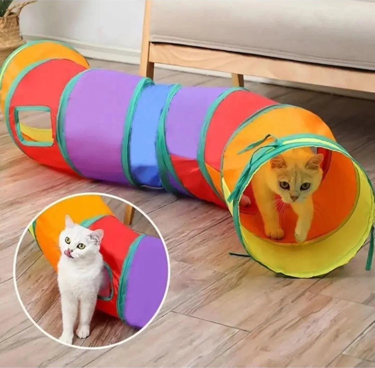 Lexroo Gökkuşağı Renkli Kedi Ve Köpek Oyun Tüneli, Katlanır Evcil Hayvan Oyun Tüneli - Kıvrımlı Lexroo Gökkuşağı Renkli Kedi Ve Köpek Oyun Tüneli, Katlanır Evcil Hayvan Oyun Tüneli - Kıvrımlı