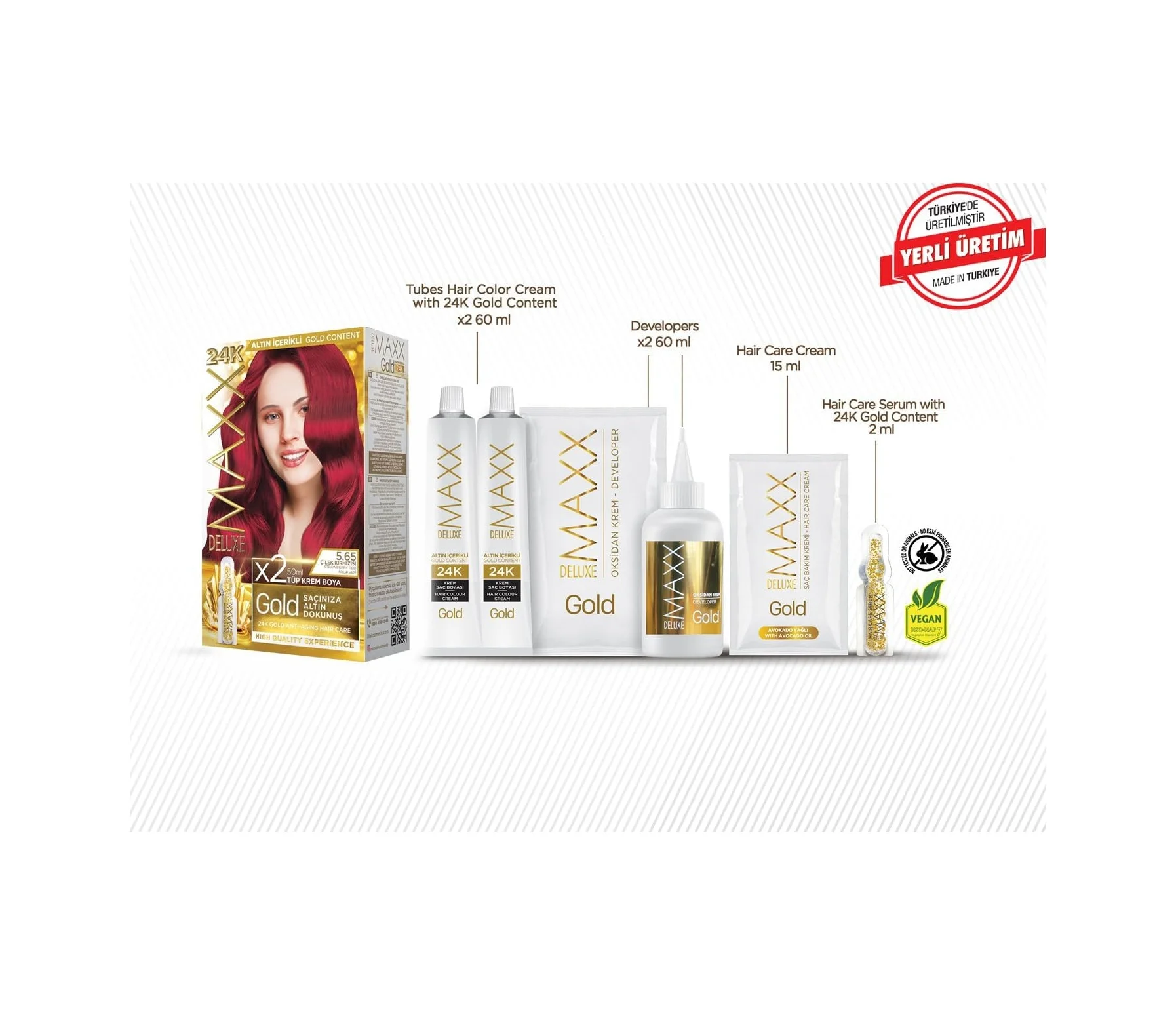 Lexroo Gold Serisi 24k Altın Parçacıklı Serum İle 1 Kutu 2 X 50 Ml Ve Geliştiriciler Saç Boyası Lexroo Gold Serisi 24k Altın Parçacıklı Serum İle 1 Kutu 2 X 50 Ml Ve Geliştiriciler Saç Boyası