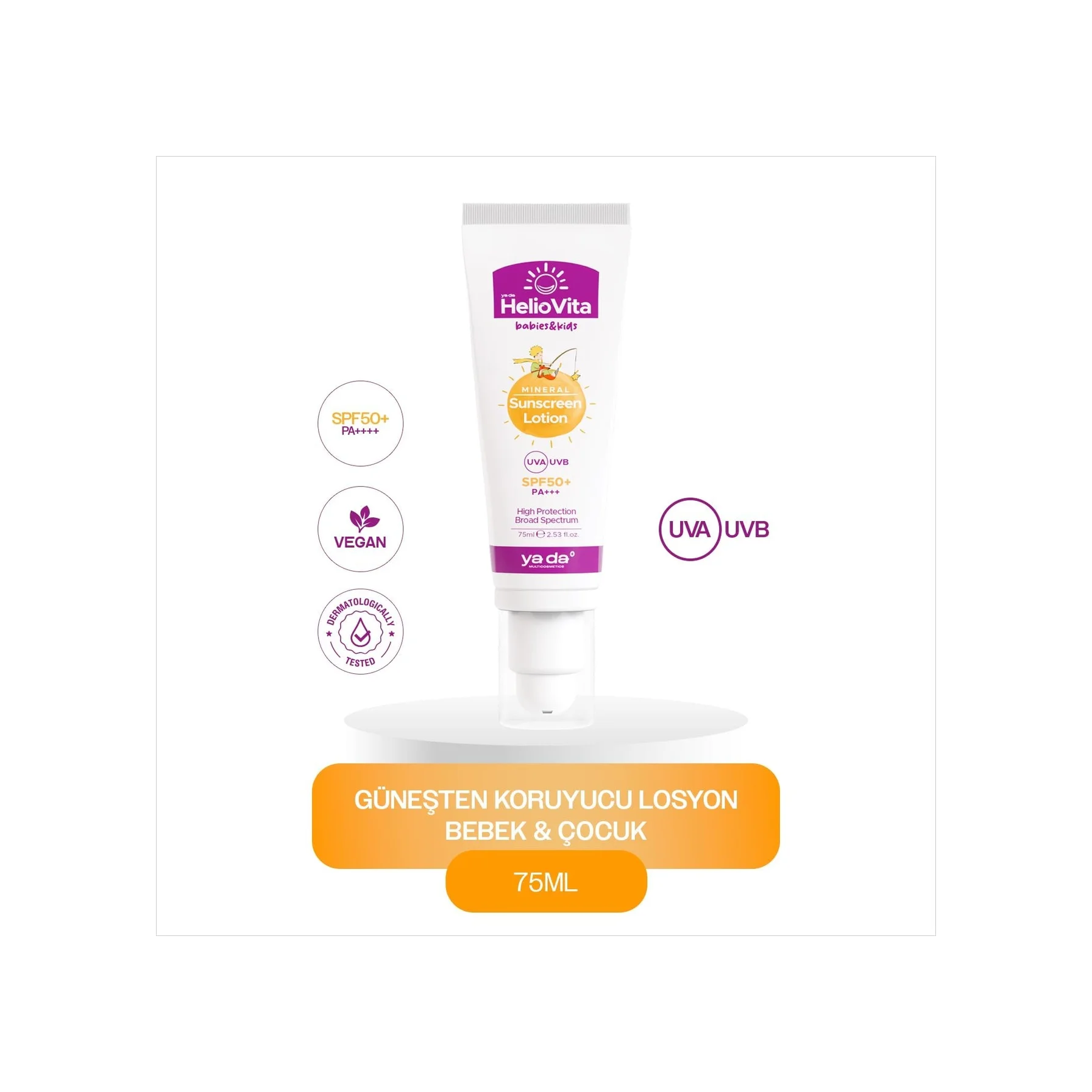 Lexroo Heliovita%100 Mineral Yüksek Koruma Etkili Güneşten Koruyucu Losyon, Bebek & Çocuk, Spf 50+ Lexroo Heliovita%100 Mineral Yüksek Koruma Etkili Güneşten Koruyucu Losyon, Bebek & Çocuk, Spf 50+