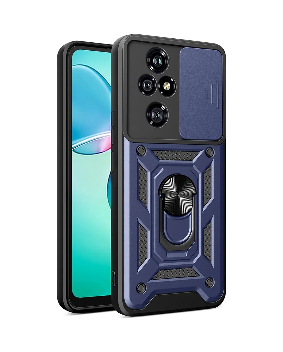 Lexroo Honor 200 Pro Kılıf Magnetik Standlı Kamera Korumalı Sürgülü Vega Kılıf - Mavi Lexroo Honor 200 Pro Kılıf Magnetik Standlı Kamera Korumalı Sürgülü Vega Kılıf - Mavi