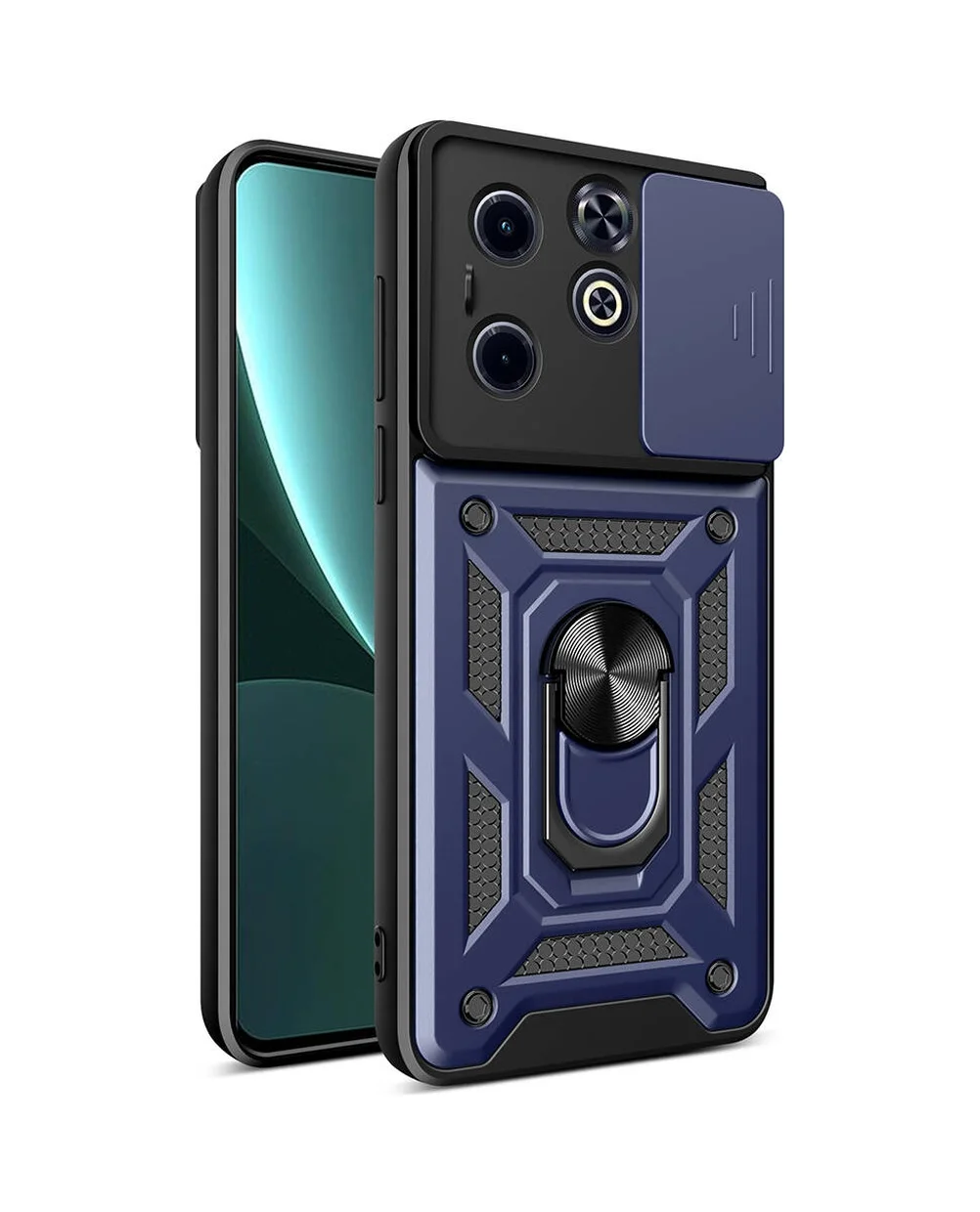 Lexroo İnfinix Smart 8 Kılıf Magnetik Standlı Kamera Korumalı Sürgülü Vega Kılıf - Mavi Lexroo İnfinix Smart 8 Kılıf Magnetik Standlı Kamera Korumalı Sürgülü Vega Kılıf - Mavi