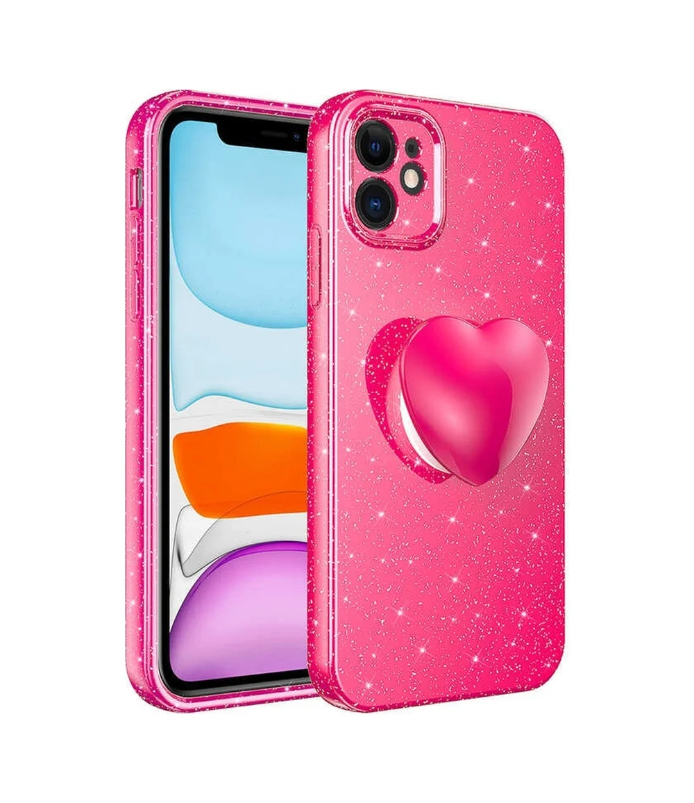 Lexroo İphone 11 Kılıf Kamera Korumalı Simli Pop Soketli Lüks Koton Soketli Kılıf - Pembe Koyu Lexroo İphone 11 Kılıf Kamera Korumalı Simli Pop Soketli Lüks Koton Soketli Kılıf - Pembe Koyu