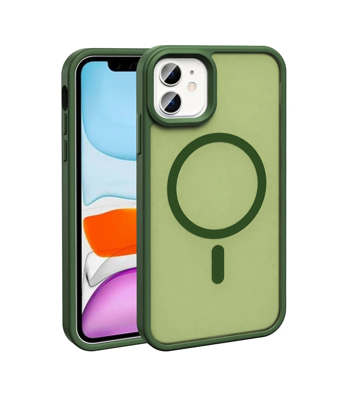 Lexroo İphone 12 Pro Kılıf M-safe Şarj Özellikli Mat Arka Yüzey Sio Kılıf - Koyu Yeşil Lexroo İphone 12 Pro Kılıf M-safe Şarj Özellikli Mat Arka Yüzey Sio Kılıf - Koyu Yeşil
