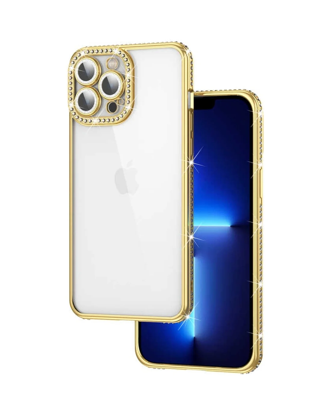 Lexroo İphone 12 Pro Kılıf Kamera Korumalı Taşlı Mina Kılıf - Gold Lexroo İphone 12 Pro Kılıf Kamera Korumalı Taşlı Mina Kılıf - Gold