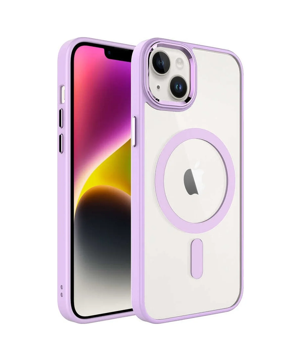 Lexroo İphone 14 Kılıf Wireless Şarj Özellikli Krom M-safe Silikon Kılıf - Pembe Açık Lexroo İphone 14 Kılıf Wireless Şarj Özellikli Krom M-safe Silikon Kılıf - Pembe Açık