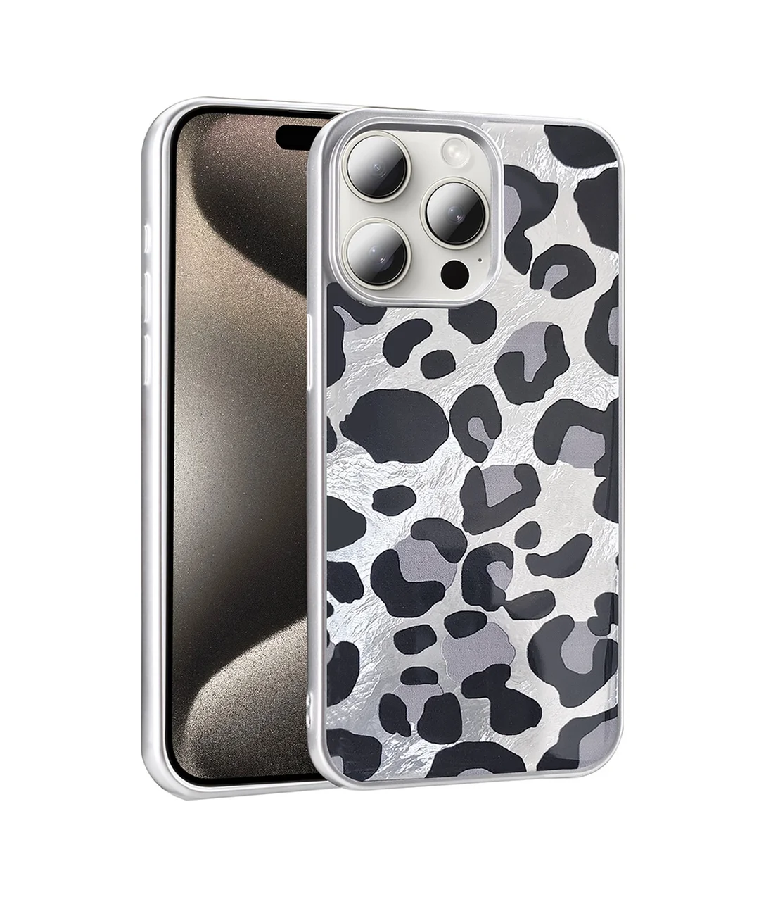Lexroo İphone 14 Pro Max Kılıf Desenli Mep Kılıf - Gri Leopar Lexroo İphone 14 Pro Max Kılıf Desenli Mep Kılıf - Gri Leopar