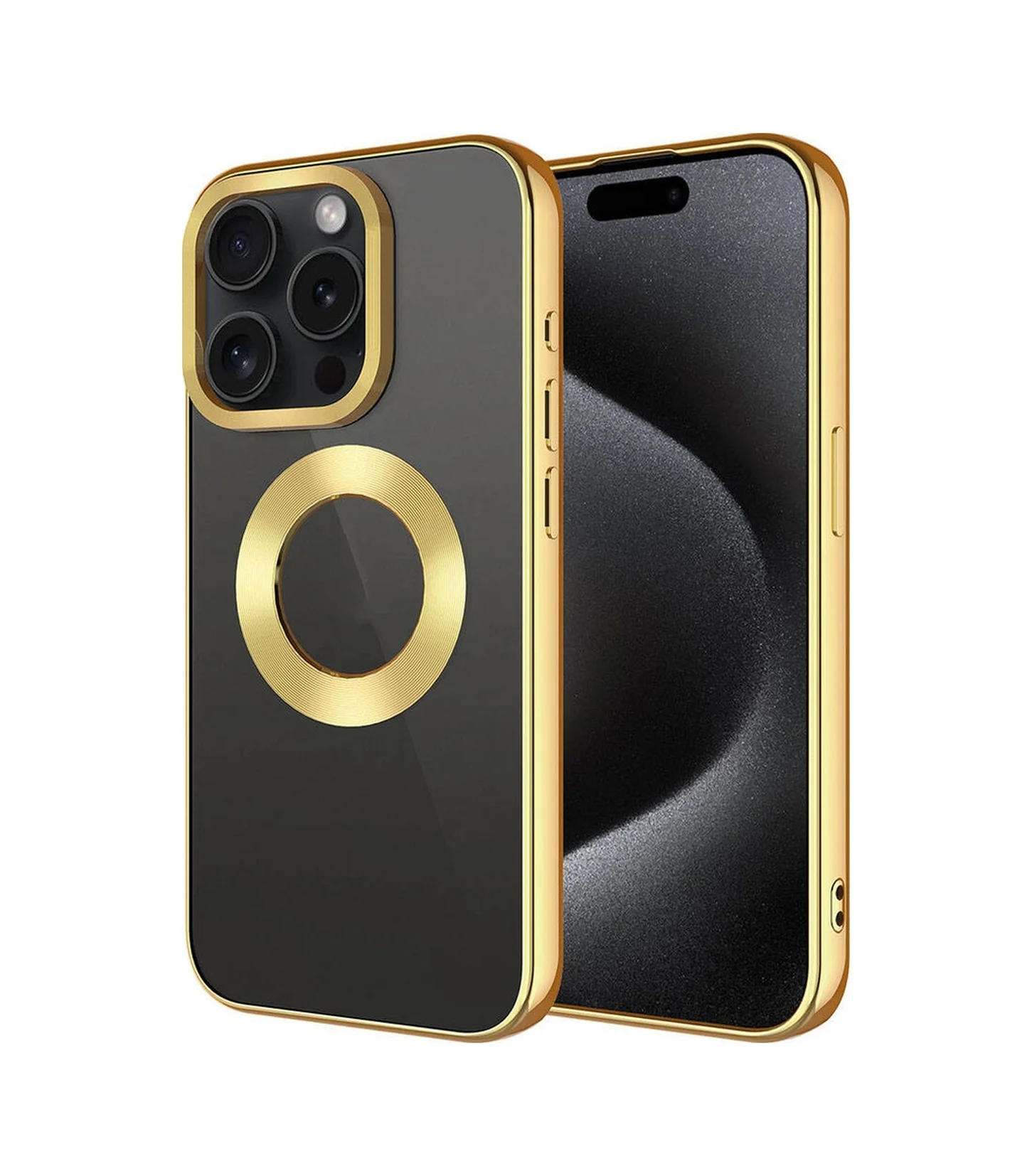 Lexroo İphone 15 Pro Kılıf Tek Kamera Çerçeveli Logo Gösteren Omega Kılıf - Gold Lexroo İphone 15 Pro Kılıf Tek Kamera Çerçeveli Logo Gösteren Omega Kılıf - Gold