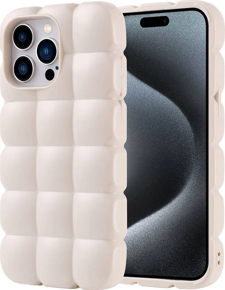 Lexroo İphone 15 Pro Max Kılıf Parlak Esnek Silikon Dom Dom Kılıf - Beyaz Lexroo İphone 15 Pro Max Kılıf Parlak Esnek Silikon Dom Dom Kılıf - Beyaz