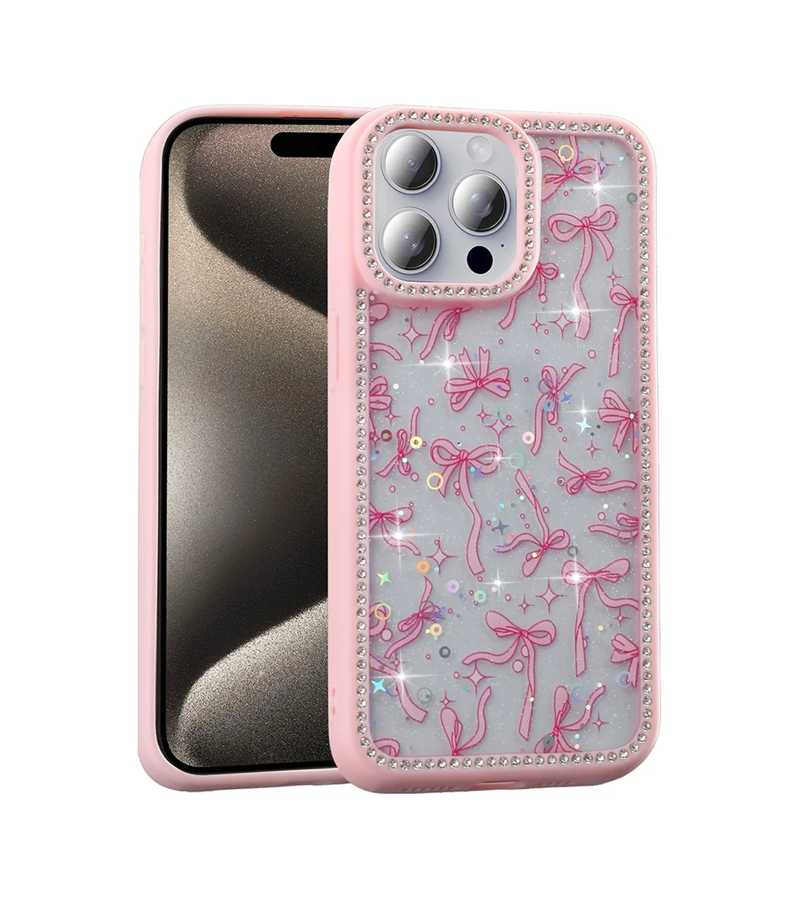 Lexroo İphone 15 Pro Max Kılıf Taşlı Ve Simli Tasarım Azra Kılıf - Pembe Lexroo İphone 15 Pro Max Kılıf Taşlı Ve Simli Tasarım Azra Kılıf - Pembe
