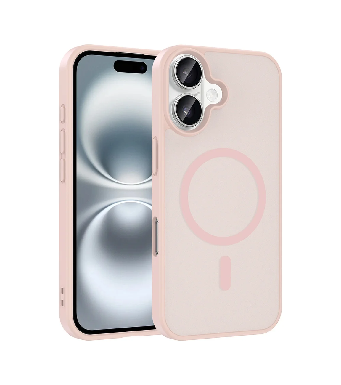 Lexroo İphone 16 Plus Kılıf M-safe Şarj Özellikli Babet Kılıf - Pembe Lexroo İphone 16 Plus Kılıf M-safe Şarj Özellikli Babet Kılıf - Pembe