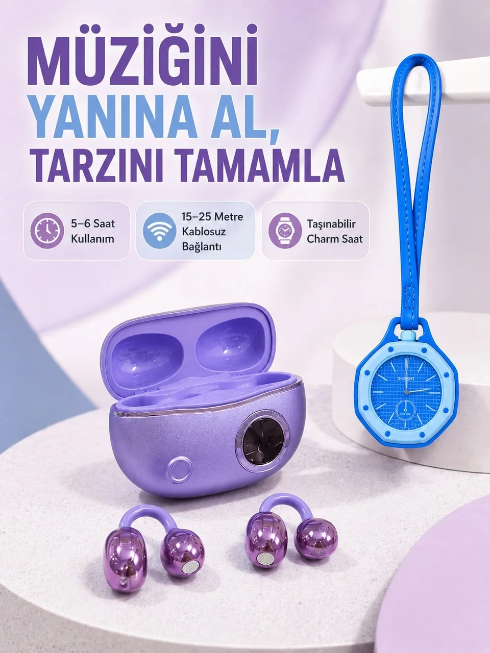 Lexroo Kablosuz Stereo Kulaklık Ve Mavi Askılı Çanta Saati İkili Fırsat Paketi Lexroo Kablosuz Stereo Kulaklık Ve Mavi Askılı Çanta Saati İkili Fırsat Paketi