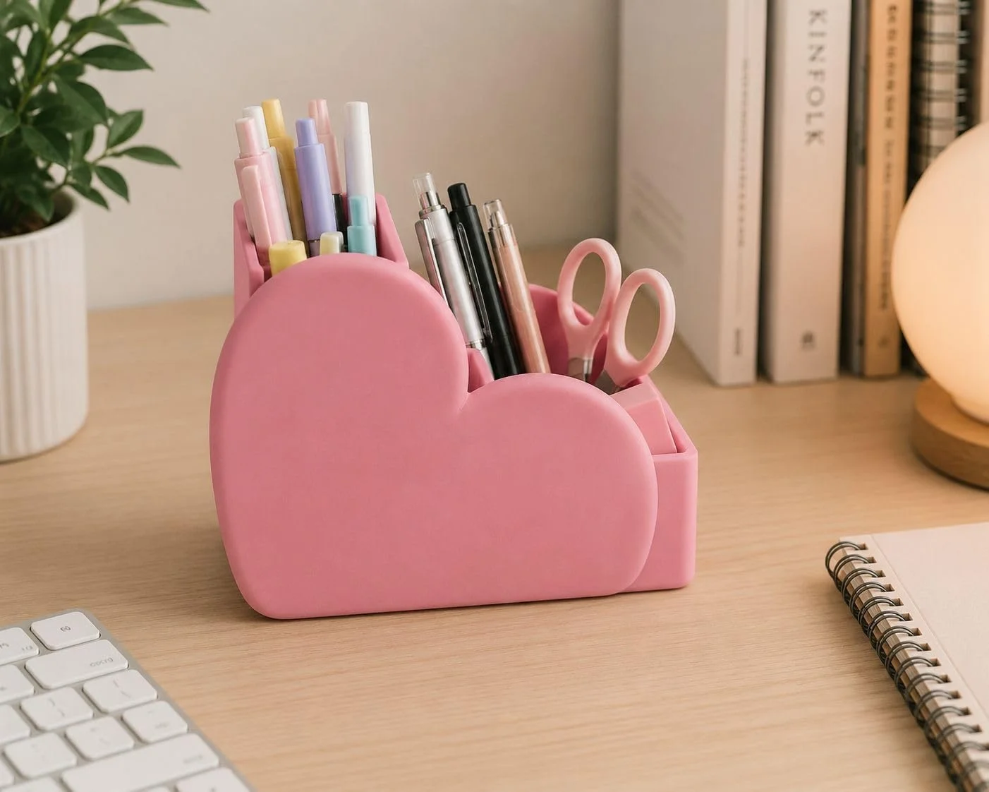 Lexroo Kalp Tasarımlı Masaüstü Organizer Pembe, 12x10x9 Cm Lexroo Kalp Tasarımlı Masaüstü Organizer Pembe, 12x10x9 Cm