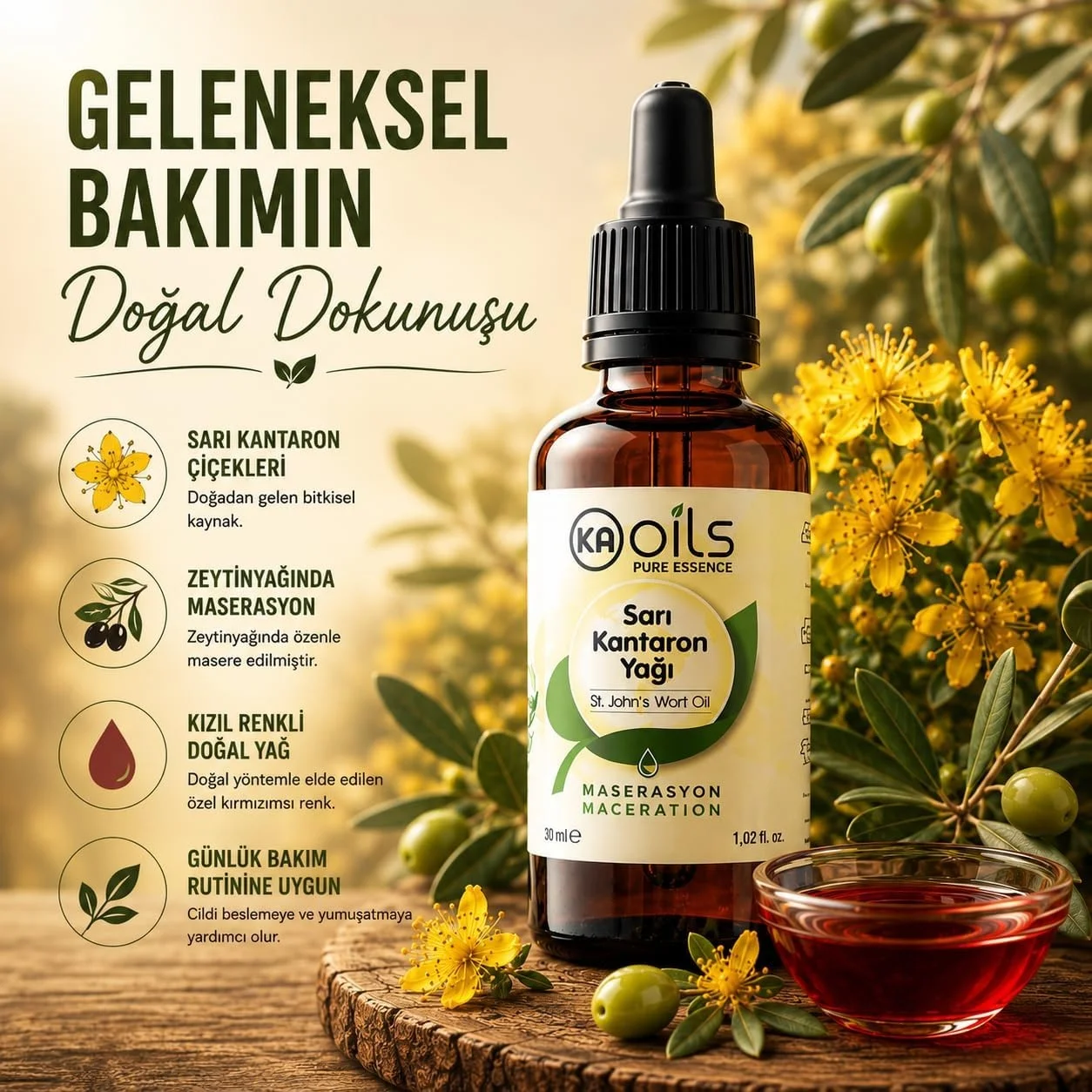 Lexroo Kaoils Sarı Kantaron Yağı 30 Ml Zeytinyağında Masere Edilmiş St. John S Wort Infused Oil Lexroo Kaoils Sarı Kantaron Yağı 30 Ml Zeytinyağında Masere Edilmiş St. John S Wort Infused Oil